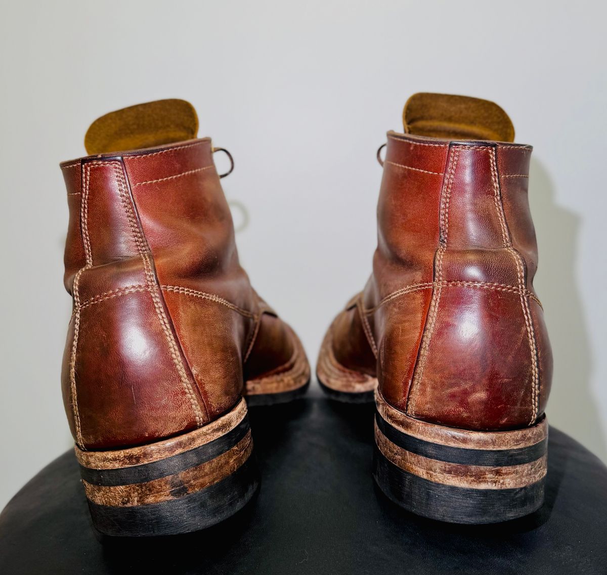 Photo by pillar13 on April 4, 2026 of the Self-Made Derby Boot in Maryam Macchiato TPR Horsebutt.