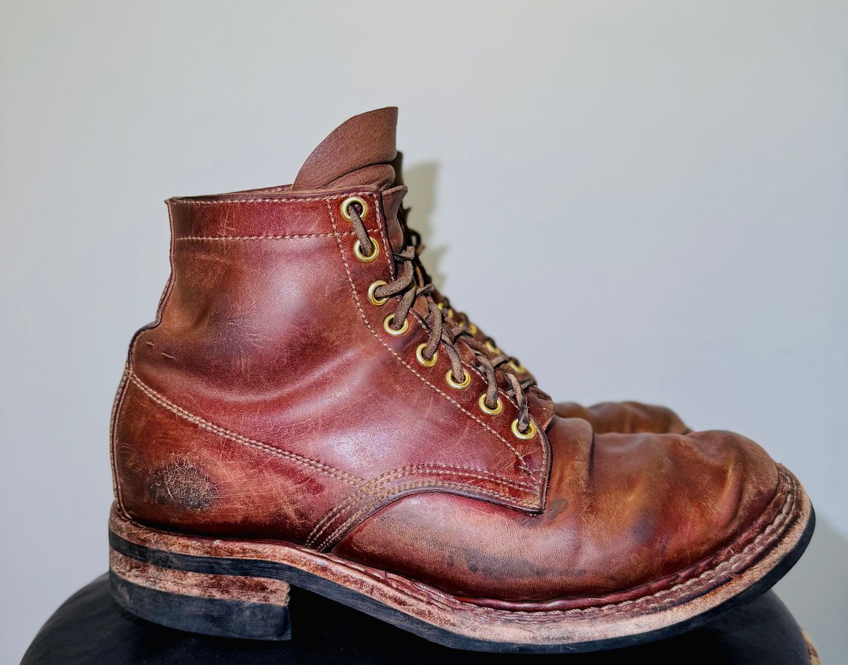 Photo by pillar13 on April 4, 2026 of the Self-Made Derby Boot in Maryam Macchiato TPR Horsebutt.