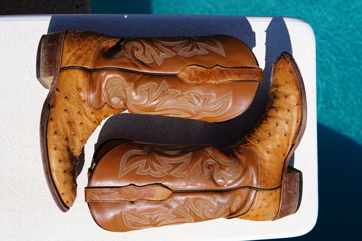 Photo by tekufu on March 4, 2024 of the Cowtown Boots J Toe in Cognac Ostrich .