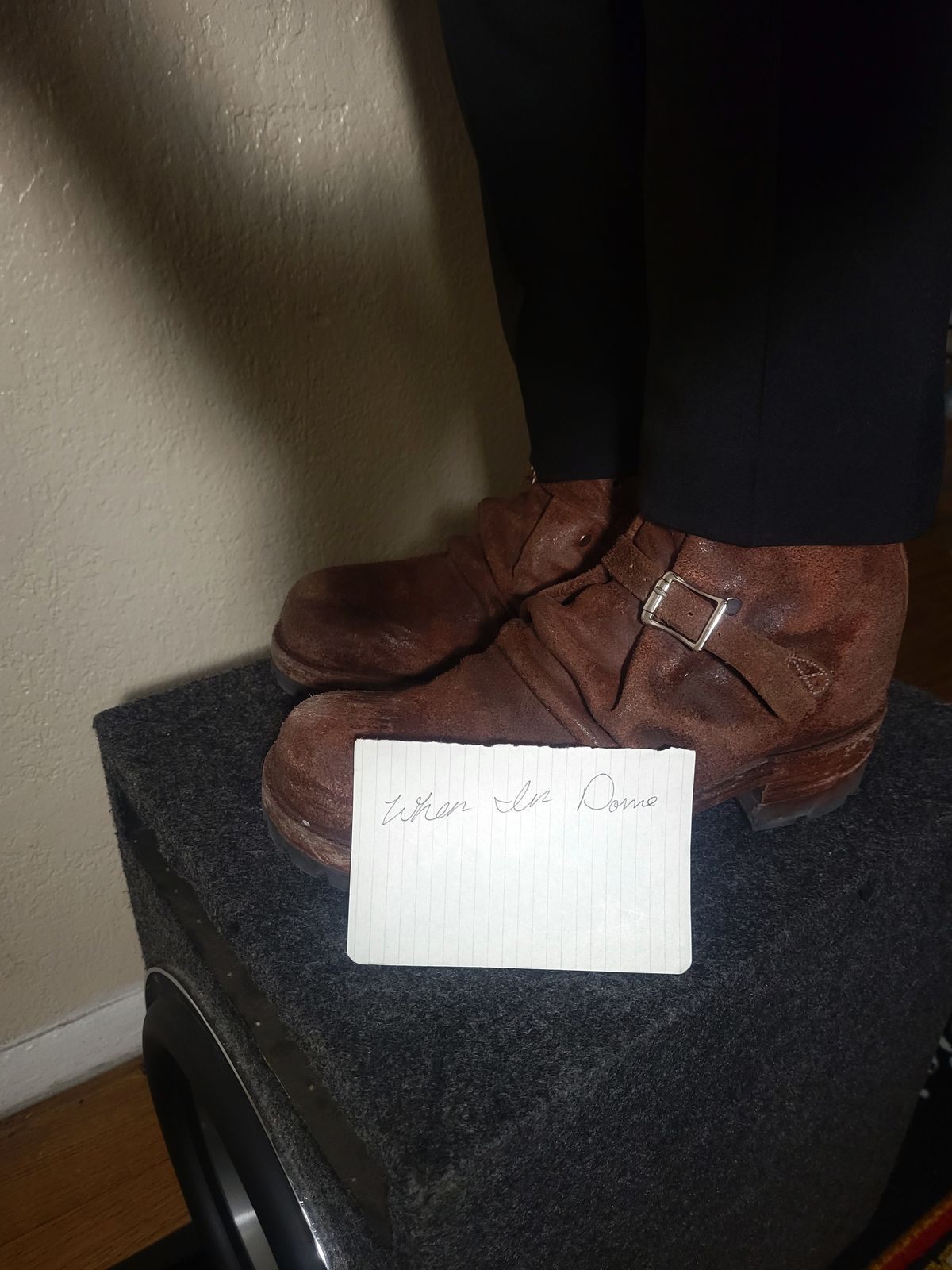 Photo by tekufu on November 6, 2024 of the Thomas Benjamin 008 in Hand-Dyed veg Tan Leather.