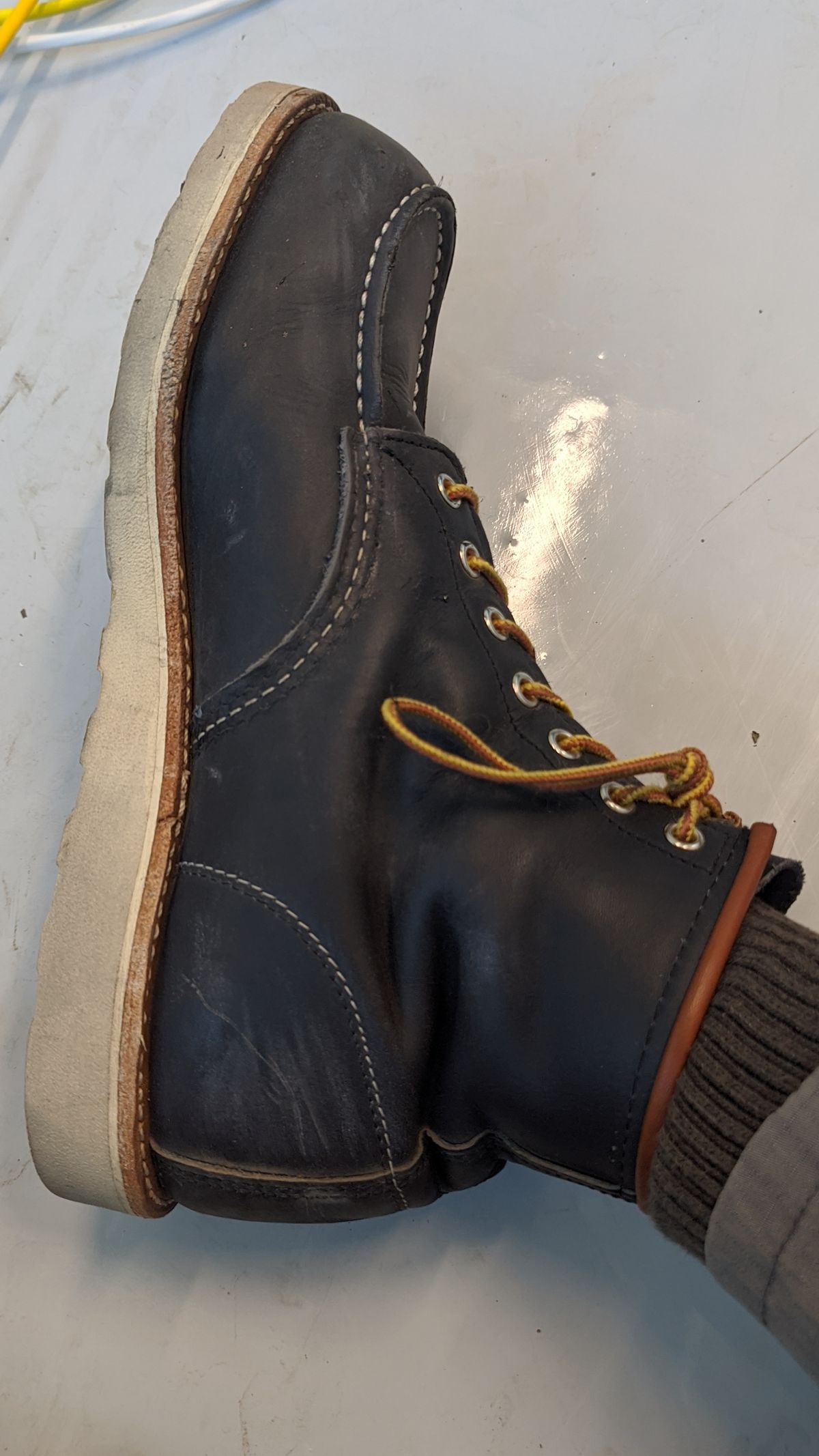 Photo by tekufu on October 14, 2022 of the Red Wing Unlisted Model in Unlisted Leather.
