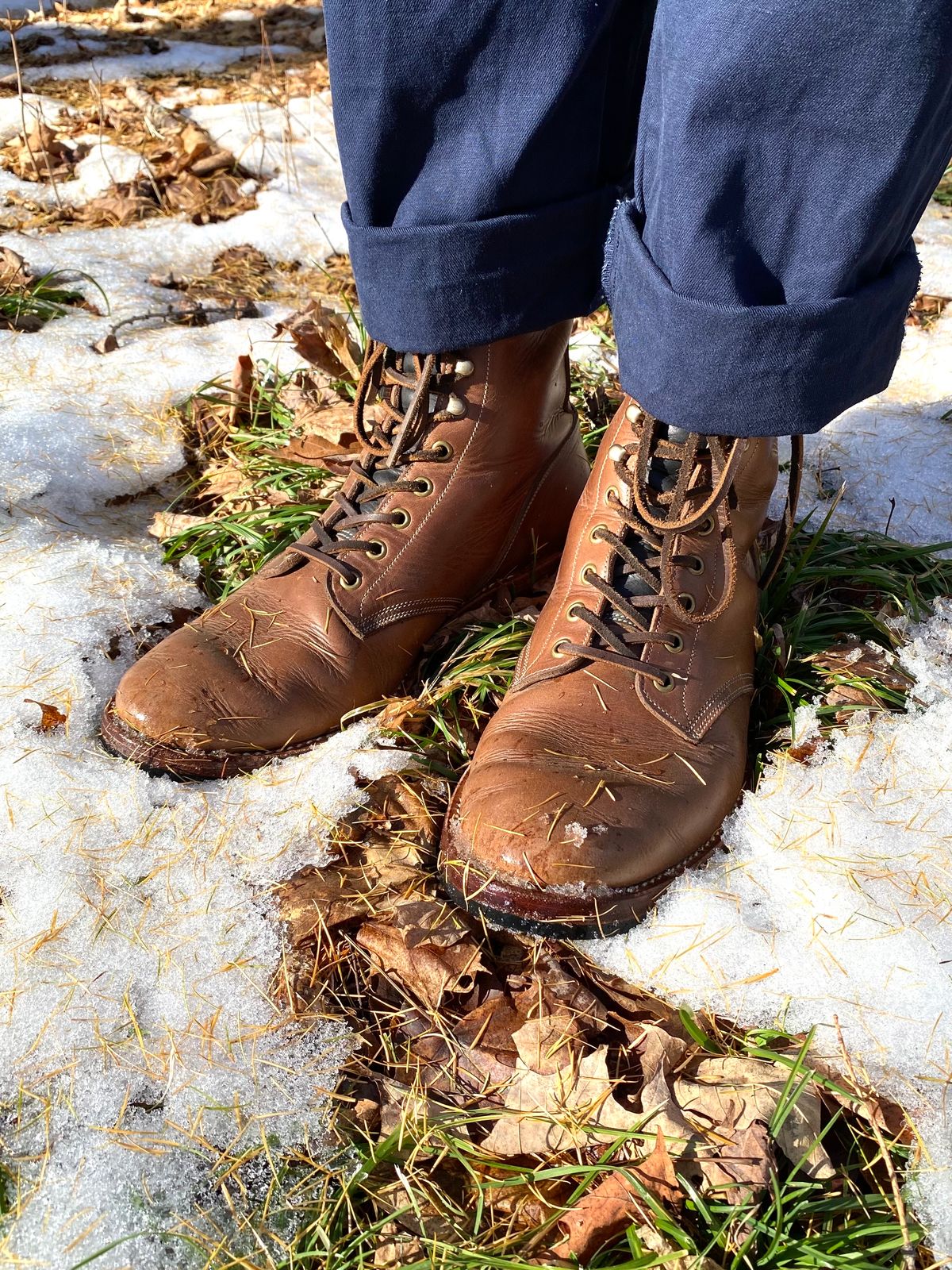Photo by storybook.oak on December 1, 2022 of the Onderhoud SVC02 Packer Boot in Horween Natural Chromexcel.