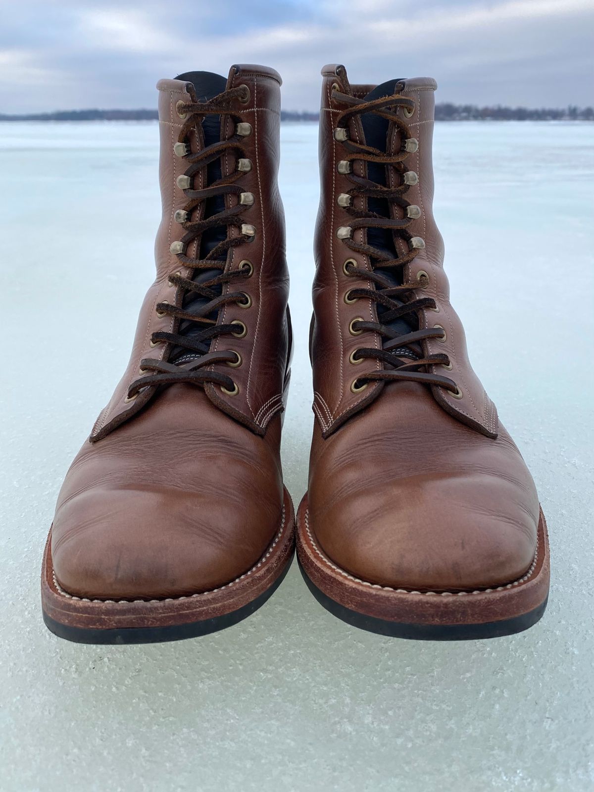 Photo by storybook.oak on January 2, 2023 of the Onderhoud SVC02 Packer Boot in Horween Natural Chromexcel.