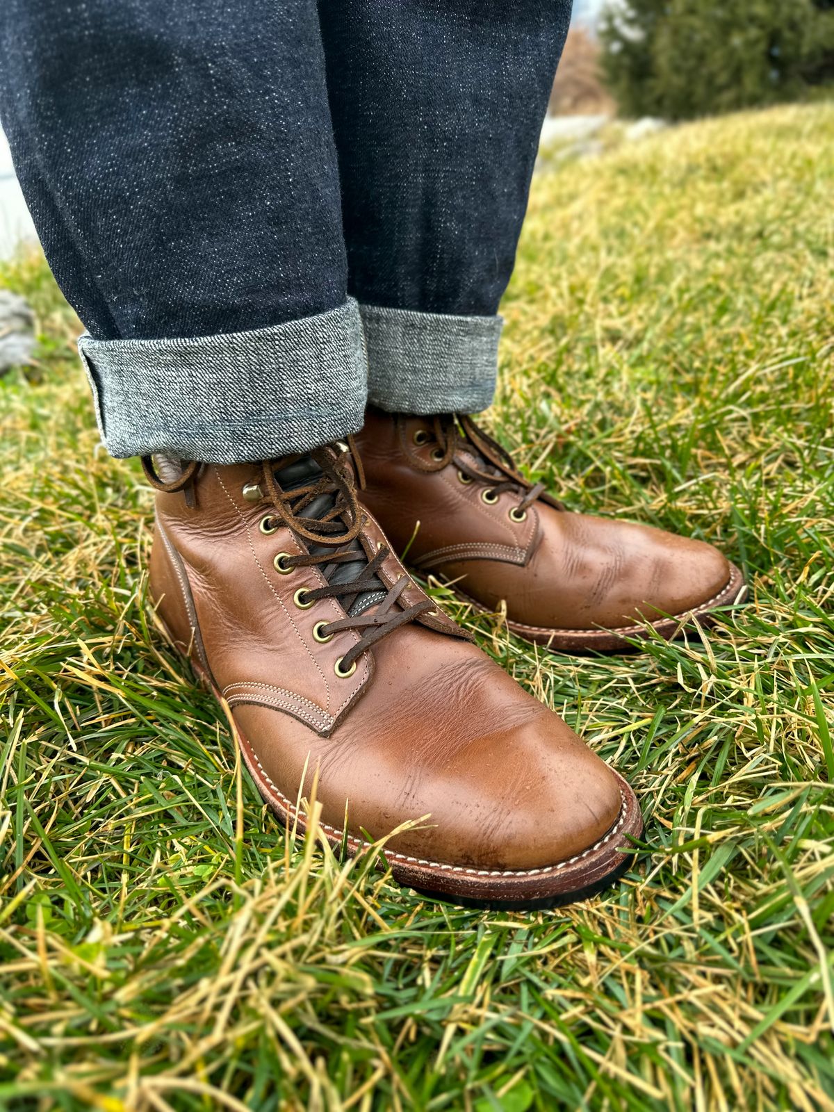 Photo by storybook.oak on March 1, 2023 of the Onderhoud SVC02 Packer Boot in Horween Natural Chromexcel.