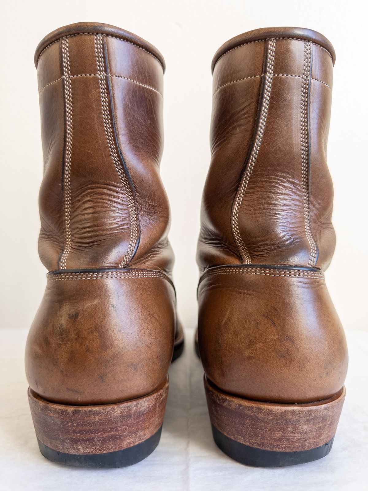 Photo by storybook.oak on April 3, 2023 of the Onderhoud SVC02 Packer Boot in Horween Natural Chromexcel.
