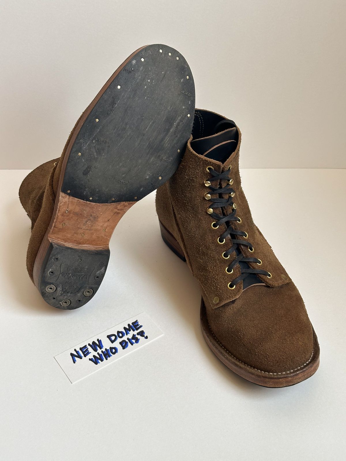 Photo by storybook.oak on October 2, 2025 of the NF Bootmaker Fritz Boot in Horween Washed Black Chromexcel Roughout.
