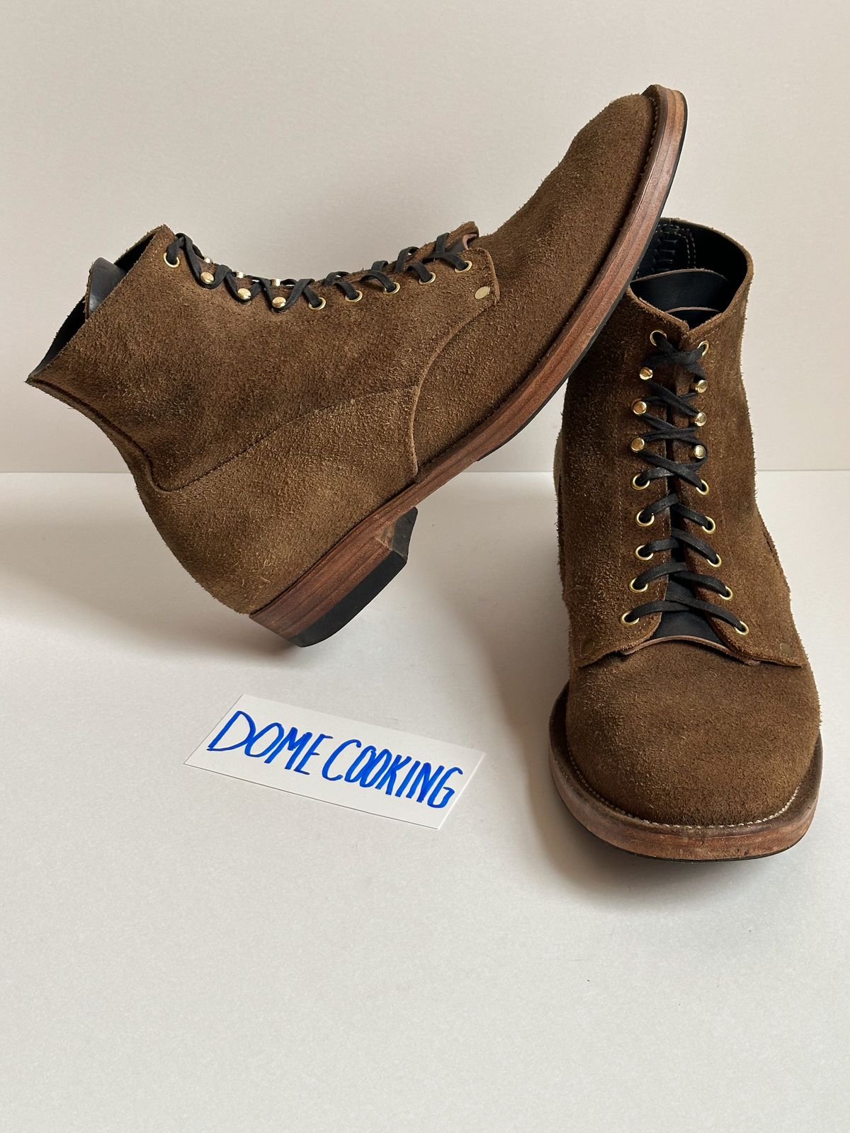 Photo by storybook.oak on November 3, 2025 of the NF Bootmaker Fritz Boot in Horween Washed Black Chromexcel Roughout.