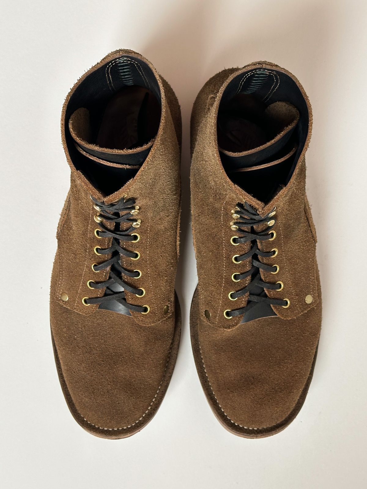 Photo by storybook.oak on November 3, 2025 of the NF Bootmaker Fritz Boot in Horween Washed Black Chromexcel Roughout.