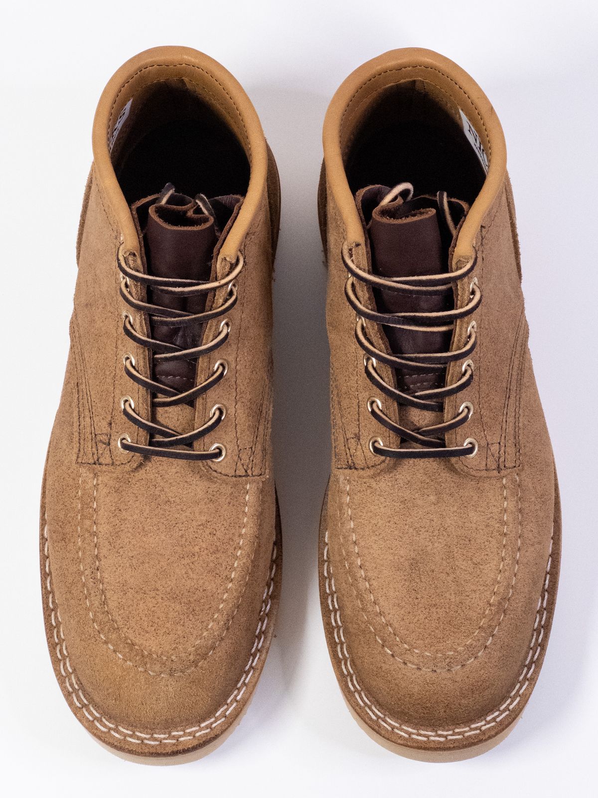 Photo by storybook.oak on October 1, 2023 of the Nicks Aldert Strider Moc Toe in Seidel 1964 Tan Roughout.