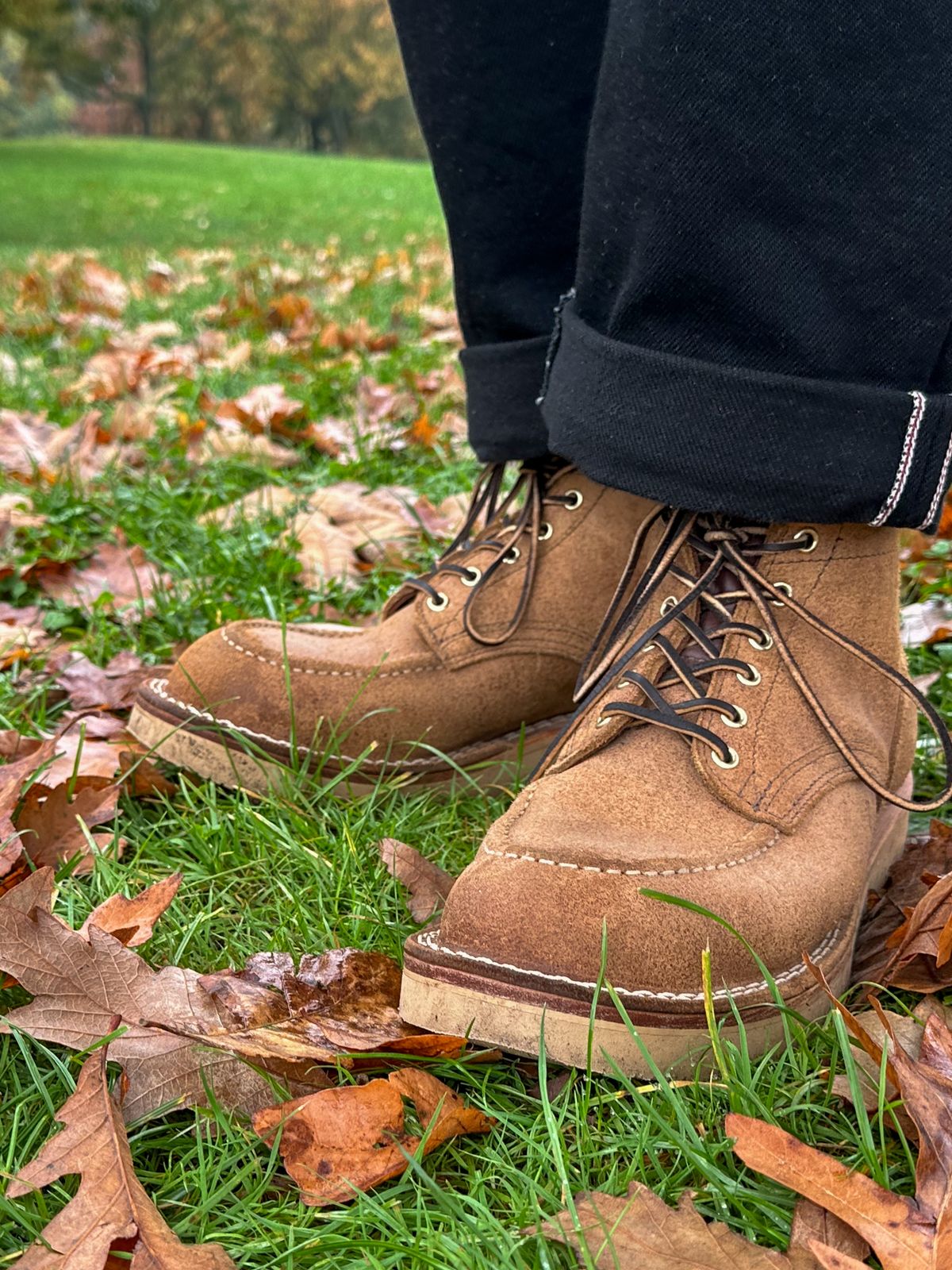 Photo by storybook.oak on November 4, 2023 of the Nicks Aldert Strider Moc Toe in Seidel 1964 Tan Roughout.