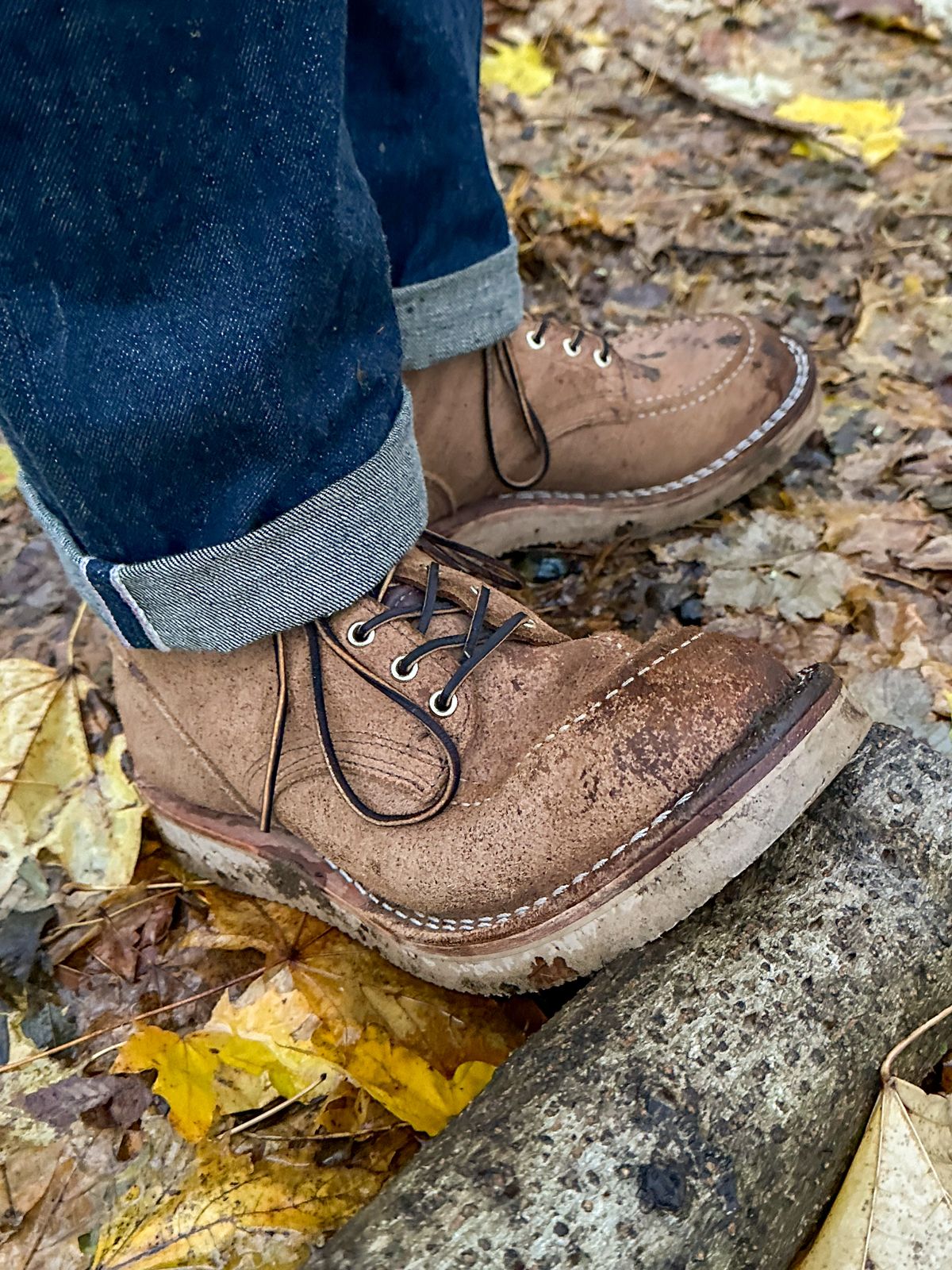 Photo by storybook.oak on January 3, 2024 of the Nicks Aldert Strider Moc Toe in Seidel 1964 Tan Roughout.