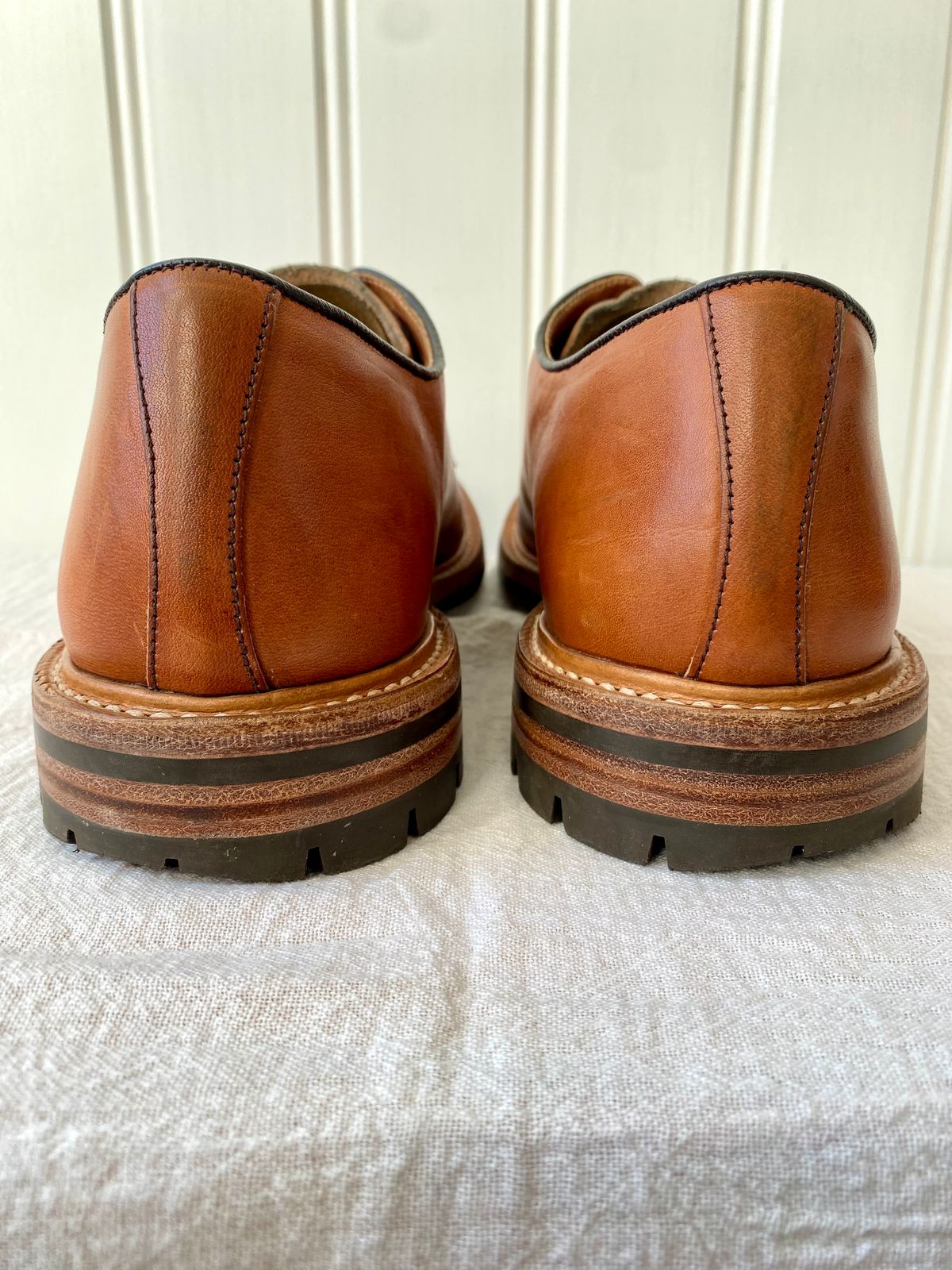 Photo by storybook.oak on December 2, 2022 of the Tricker's Robert Plain Derby Shoe in Horween Natural Dublin.