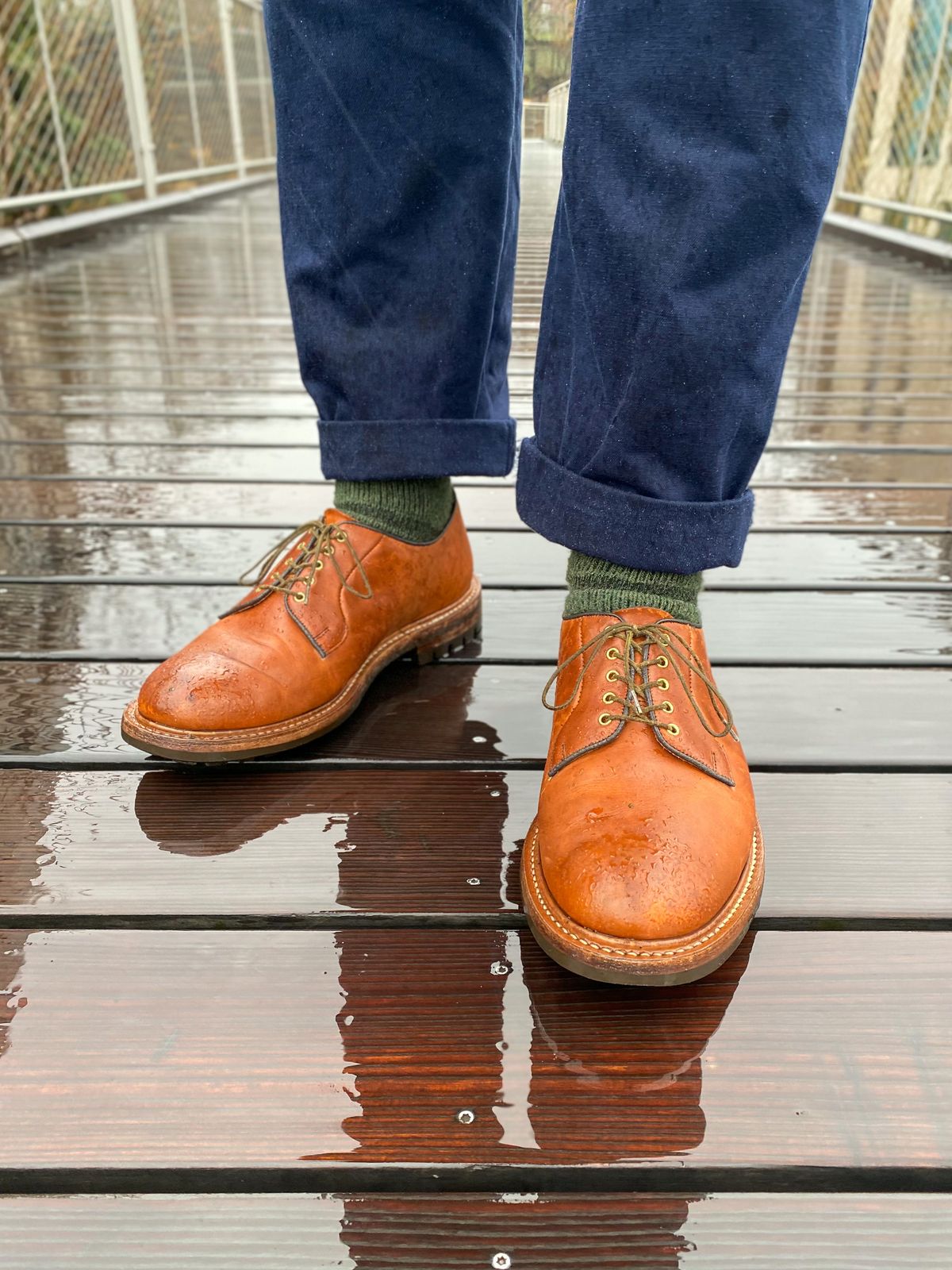 Photo by storybook.oak on February 2, 2023 of the Tricker's Robert Plain Derby Shoe in Horween Natural Dublin.
