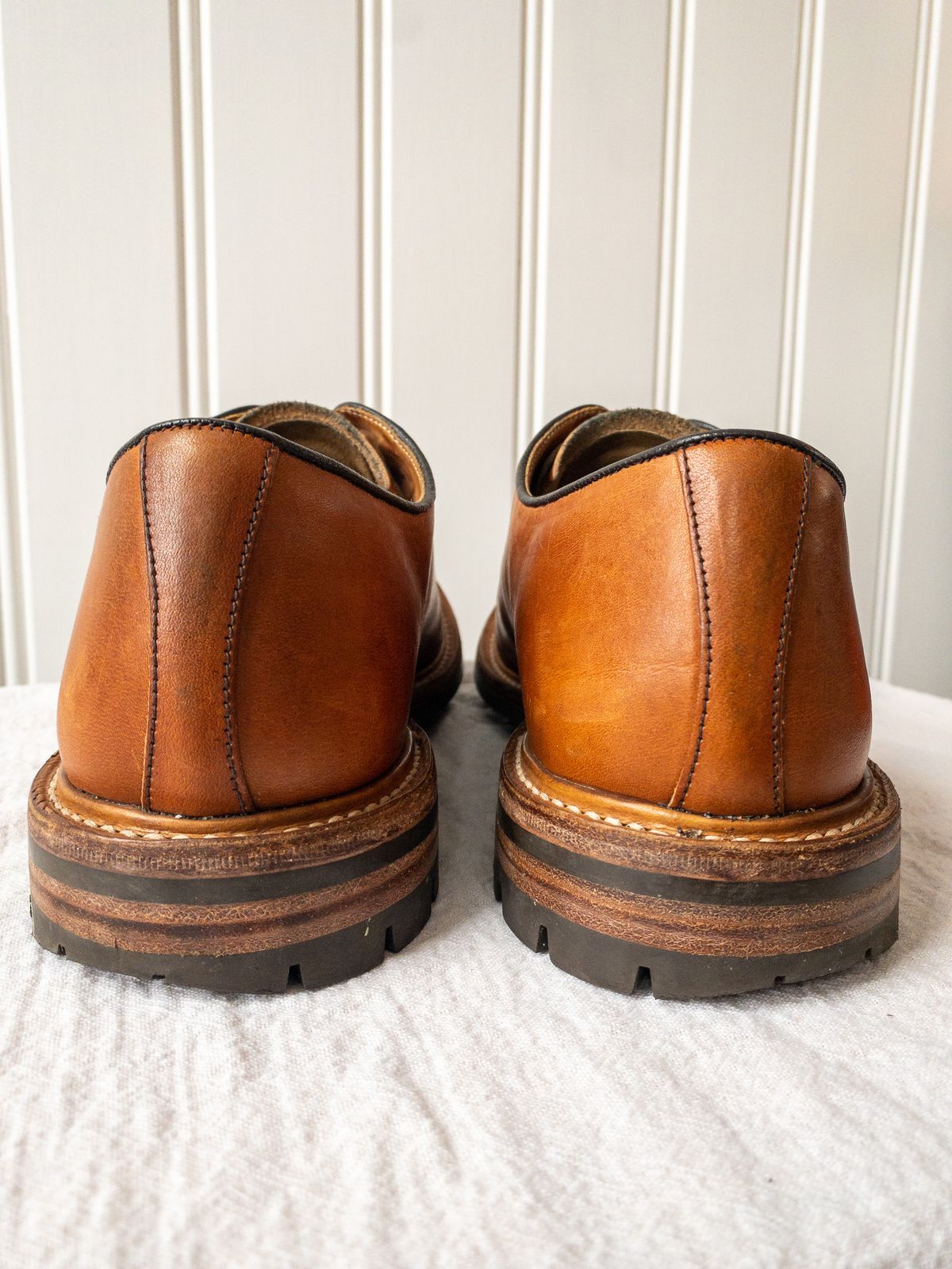 Photo by storybook.oak on February 2, 2023 of the Tricker's Robert Plain Derby Shoe in Horween Natural Dublin.