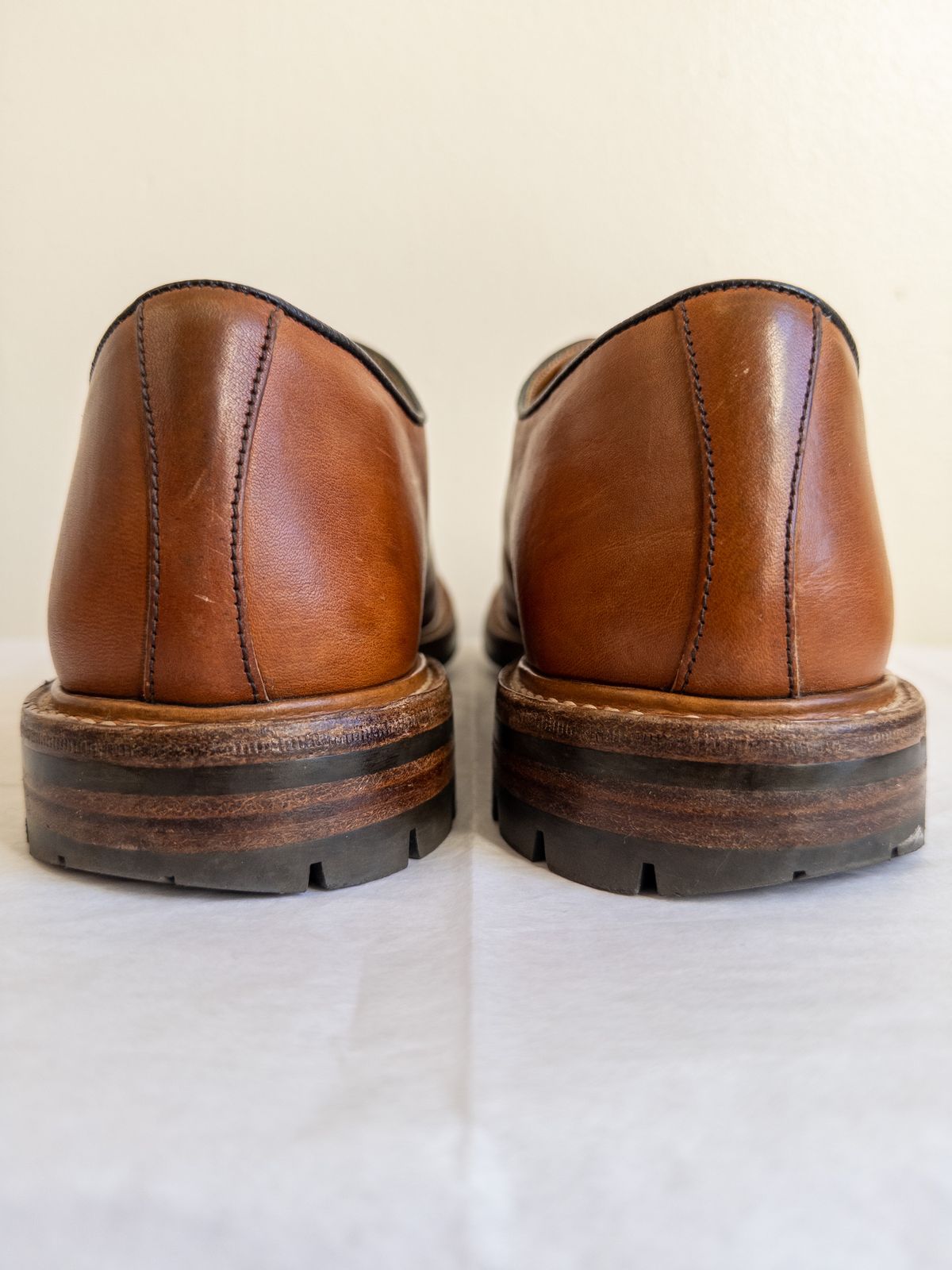 Photo by storybook.oak on April 3, 2023 of the Tricker's Robert Plain Derby Shoe in Horween Natural Dublin.