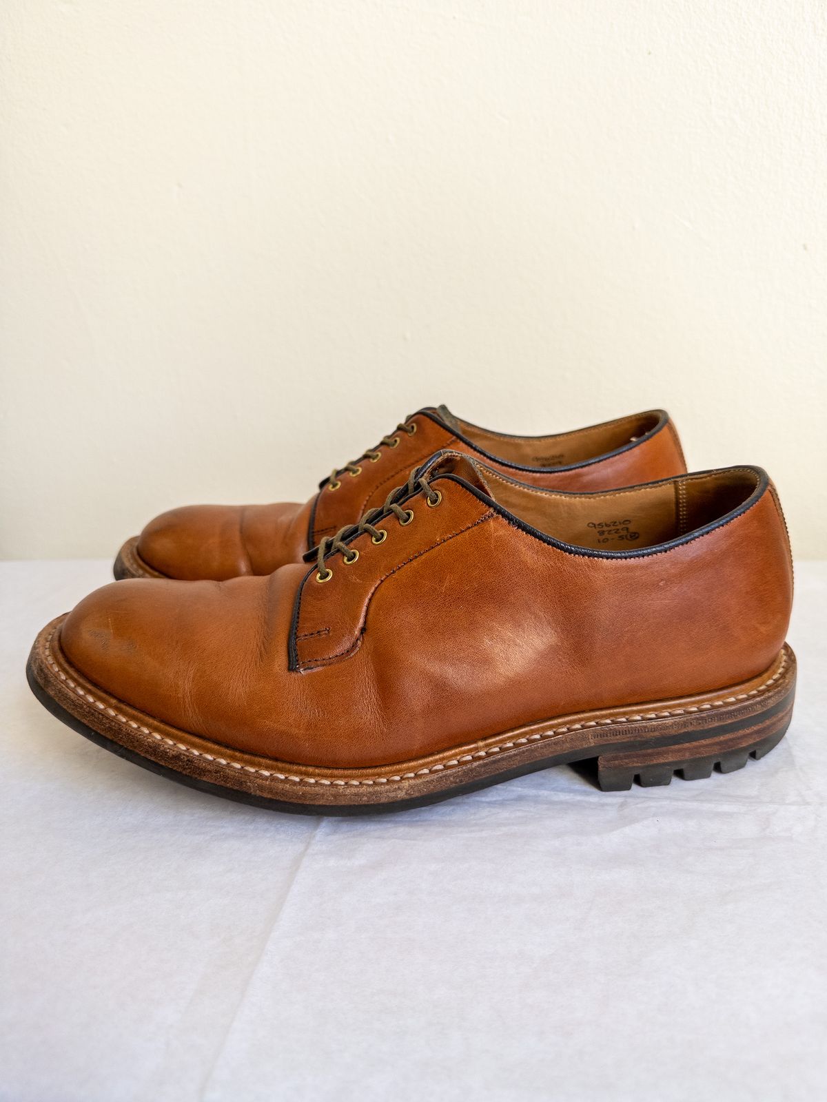 Photo by storybook.oak on April 3, 2023 of the Tricker's Robert Plain Derby Shoe in Horween Natural Dublin.