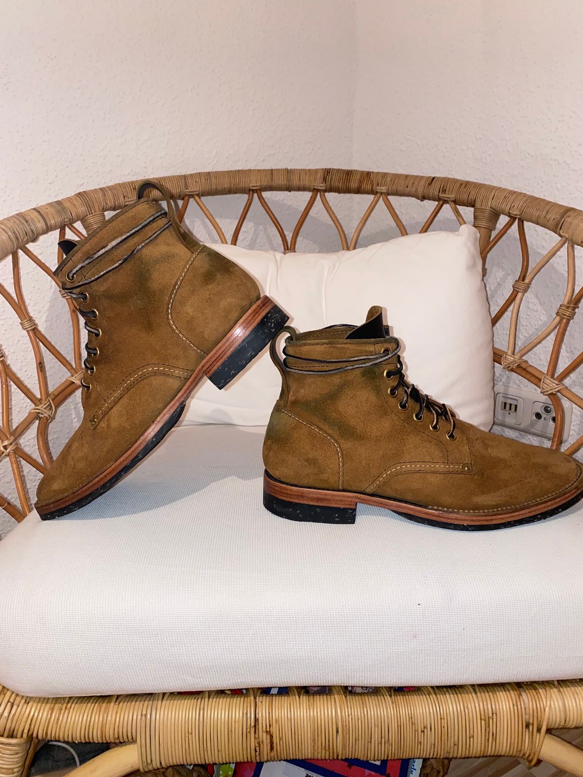 Photo by funkysolemedina on November 6, 2023 of the Santalum x PTC The Klondike Service Boot in S.B. Foot Black Klondike.