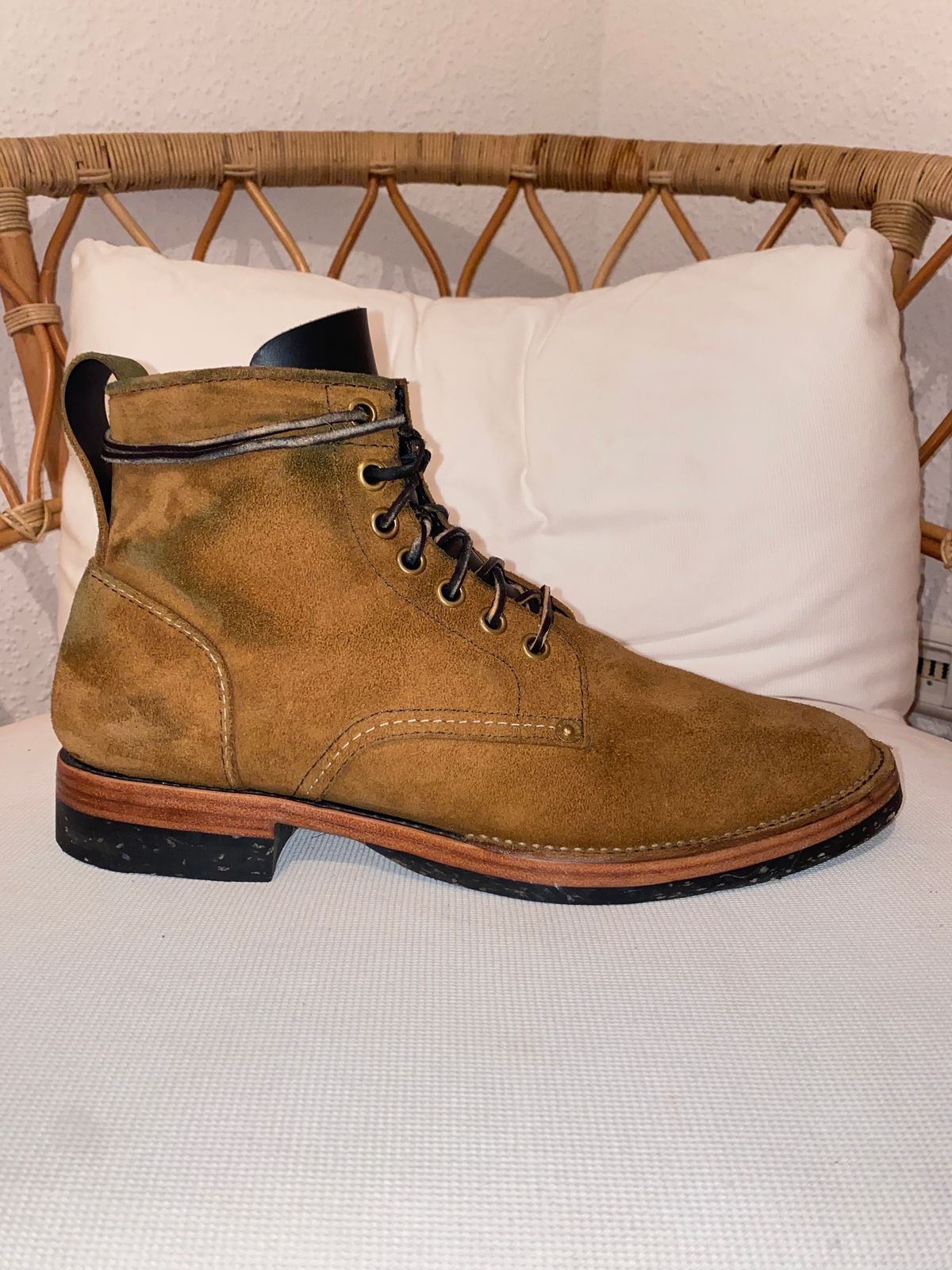 Photo by funkysolemedina on November 6, 2023 of the Santalum x PTC The Klondike Service Boot in S.B. Foot Black Klondike.