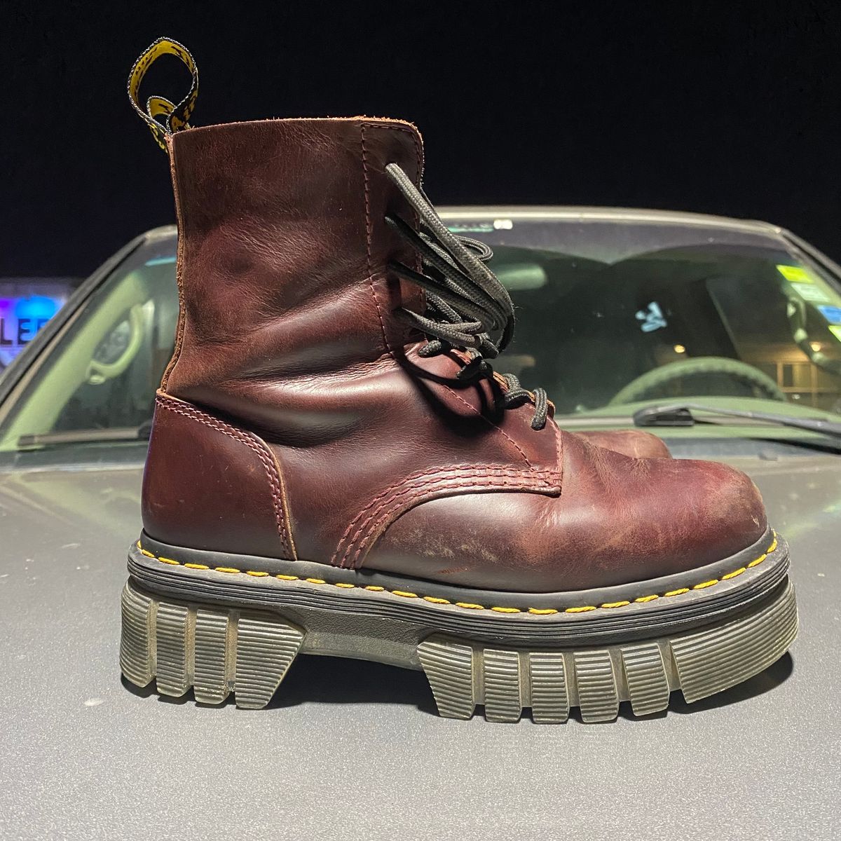 Photo by sangkirsten on November 6, 2022 of the Dr. Martens Unlisted Model in Unlisted Leather.