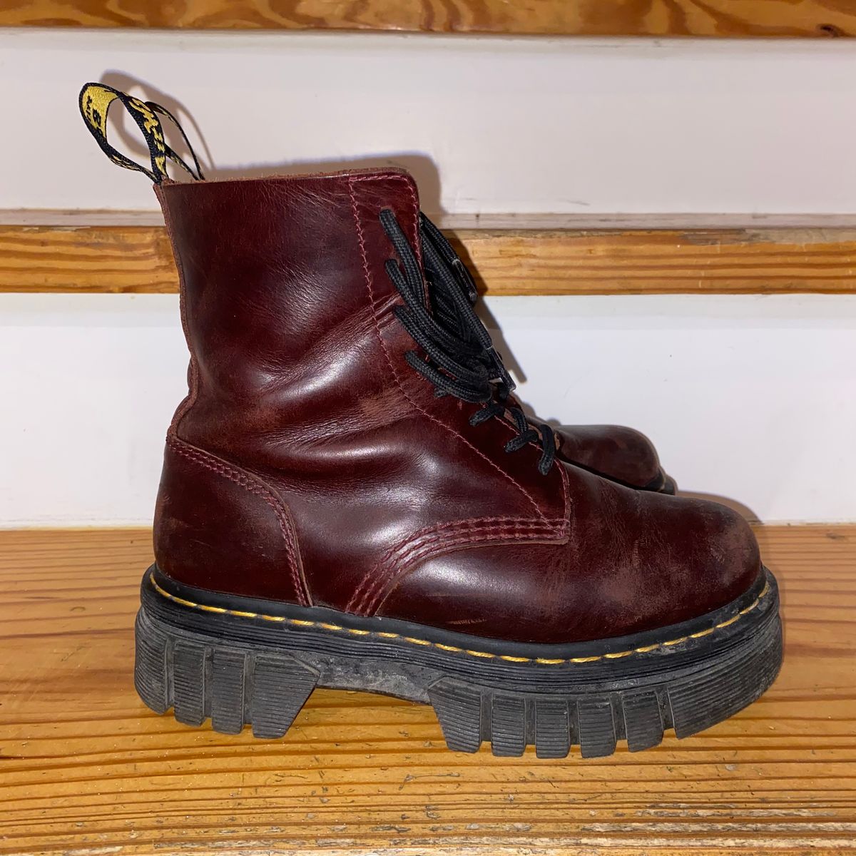 Photo by sangkirsten on February 6, 2023 of the Dr. Martens Unlisted Model in Unlisted Leather.