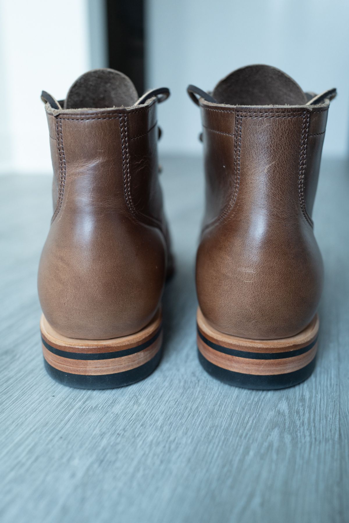 Photo by mjunderw00d on November 2, 2022 of the Viberg Service Boot PCT in Horween Natural Chromexcel.