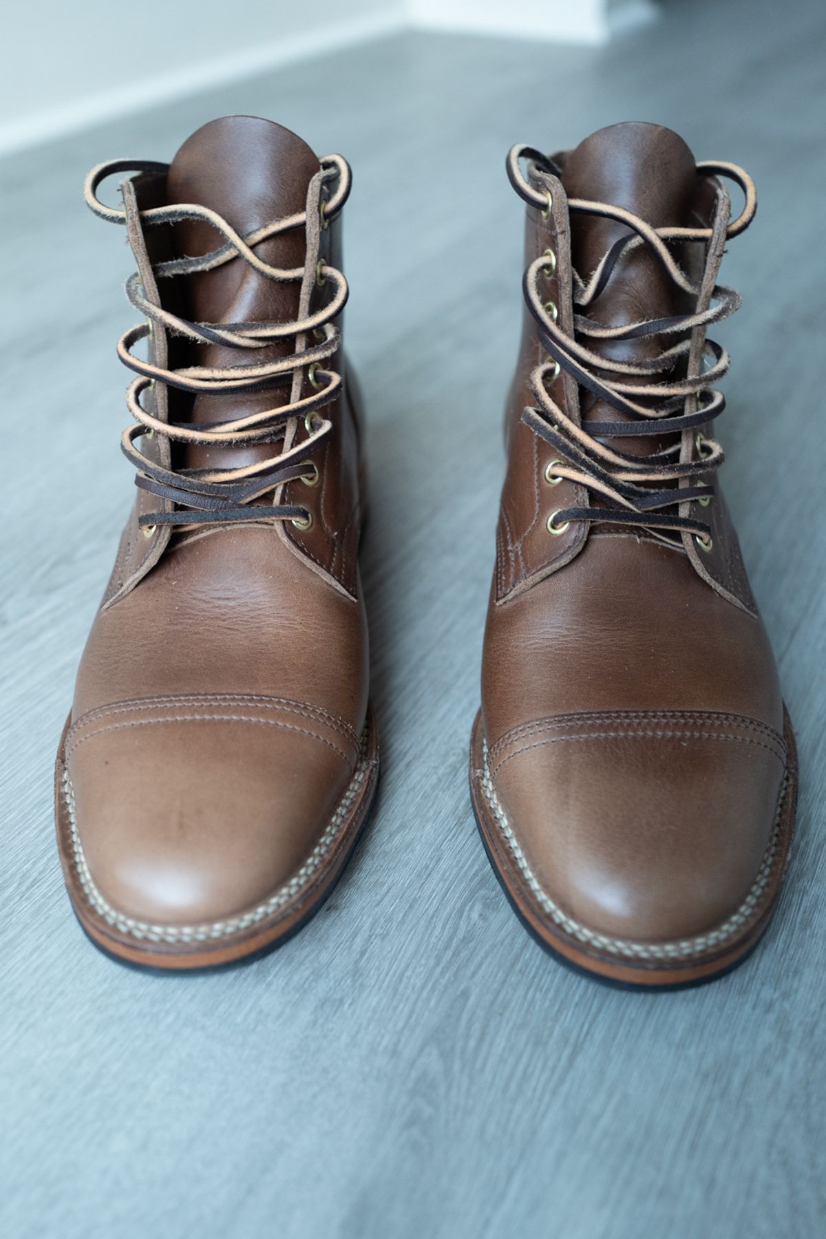 Photo by mjunderw00d on November 2, 2022 of the Viberg Service Boot PCT in Horween Natural Chromexcel.