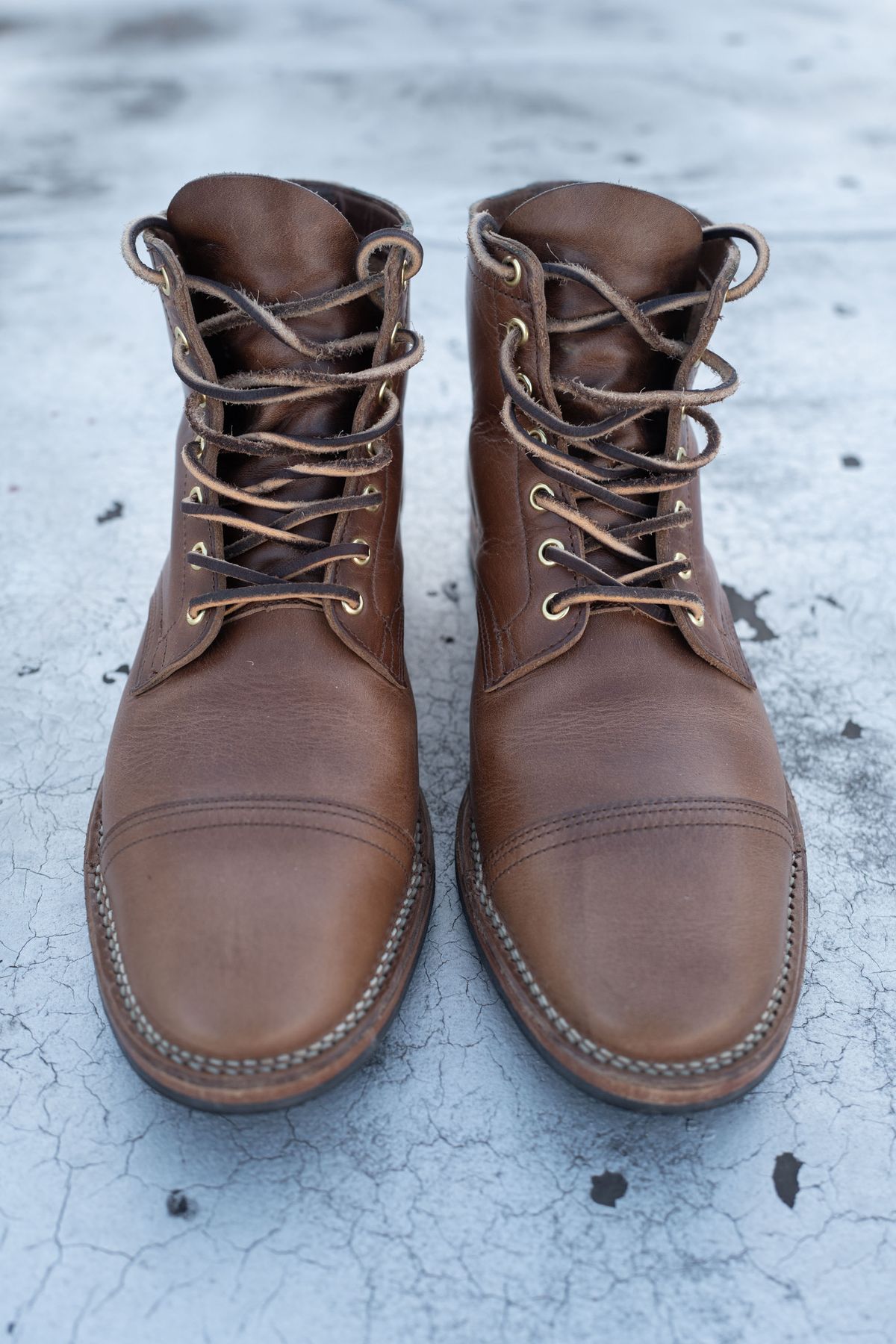 Photo by mjunderw00d on December 3, 2022 of the Viberg Service Boot PCT in Horween Natural Chromexcel.