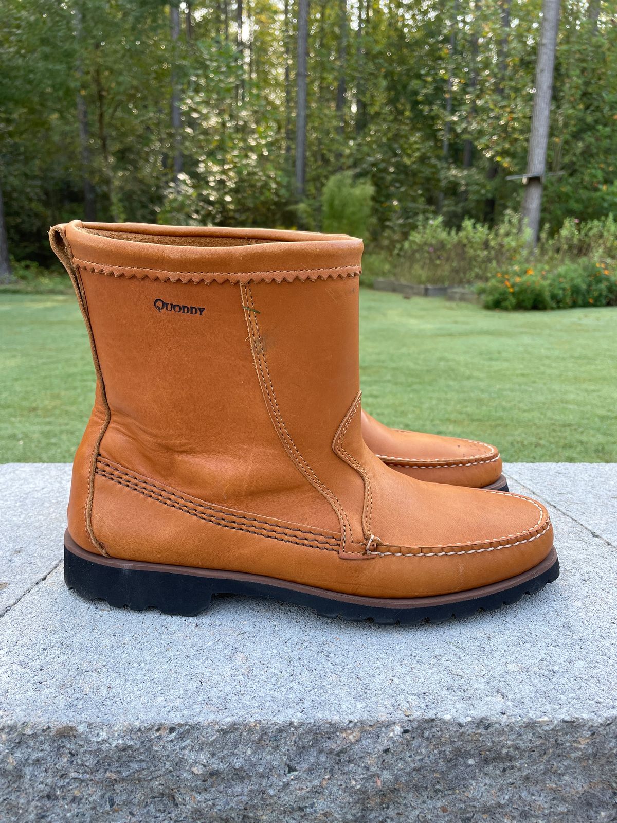 Photo by greenhead on October 3, 2023 of the Quoddy Pull On Boot in Horween Whiskey Cavalier.