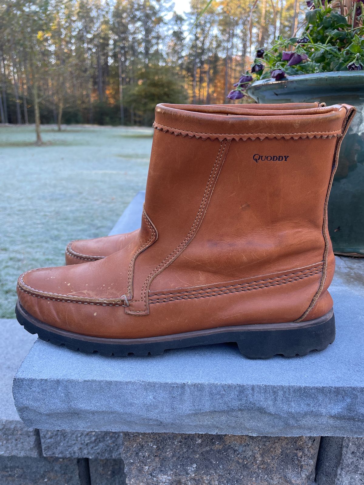 Photo by greenhead on November 5, 2023 of the Quoddy Pull On Boot in Horween Whiskey Cavalier.