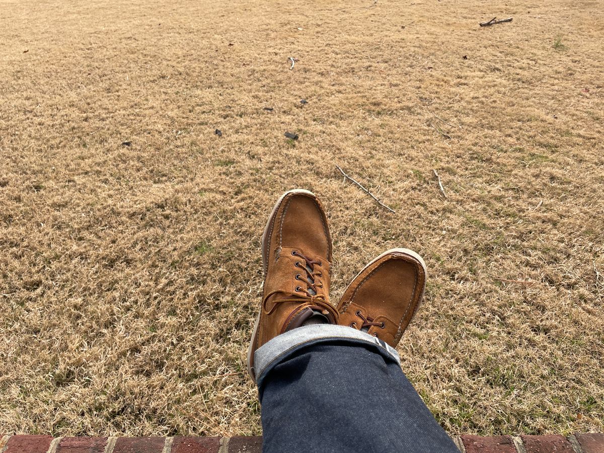 Photo by greenhead on December 4, 2022 of the Yuketen Maine Guide 6 Eye DB Boots in Horween Brown Chromexcel.