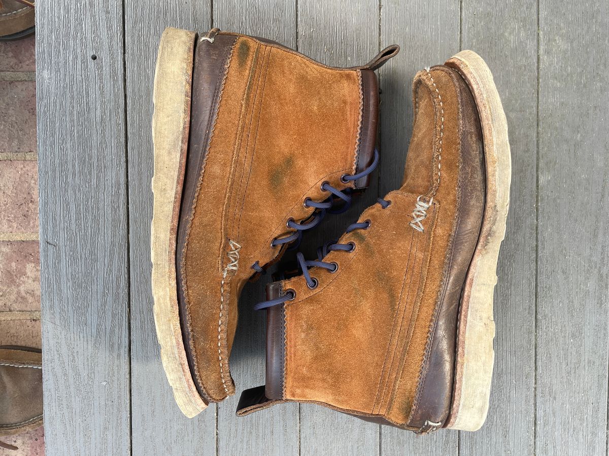Photo by greenhead on February 3, 2023 of the Yuketen Maine Guide 6 Eye DB Boots in Horween Brown Chromexcel.
