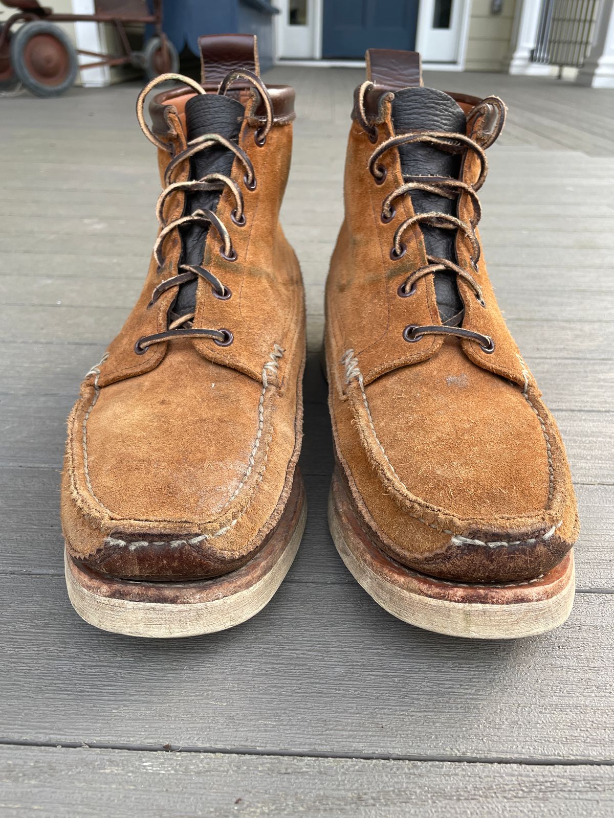 Photo by greenhead on March 1, 2023 of the Yuketen Maine Guide 6 Eye DB Boots in Horween Brown Chromexcel.