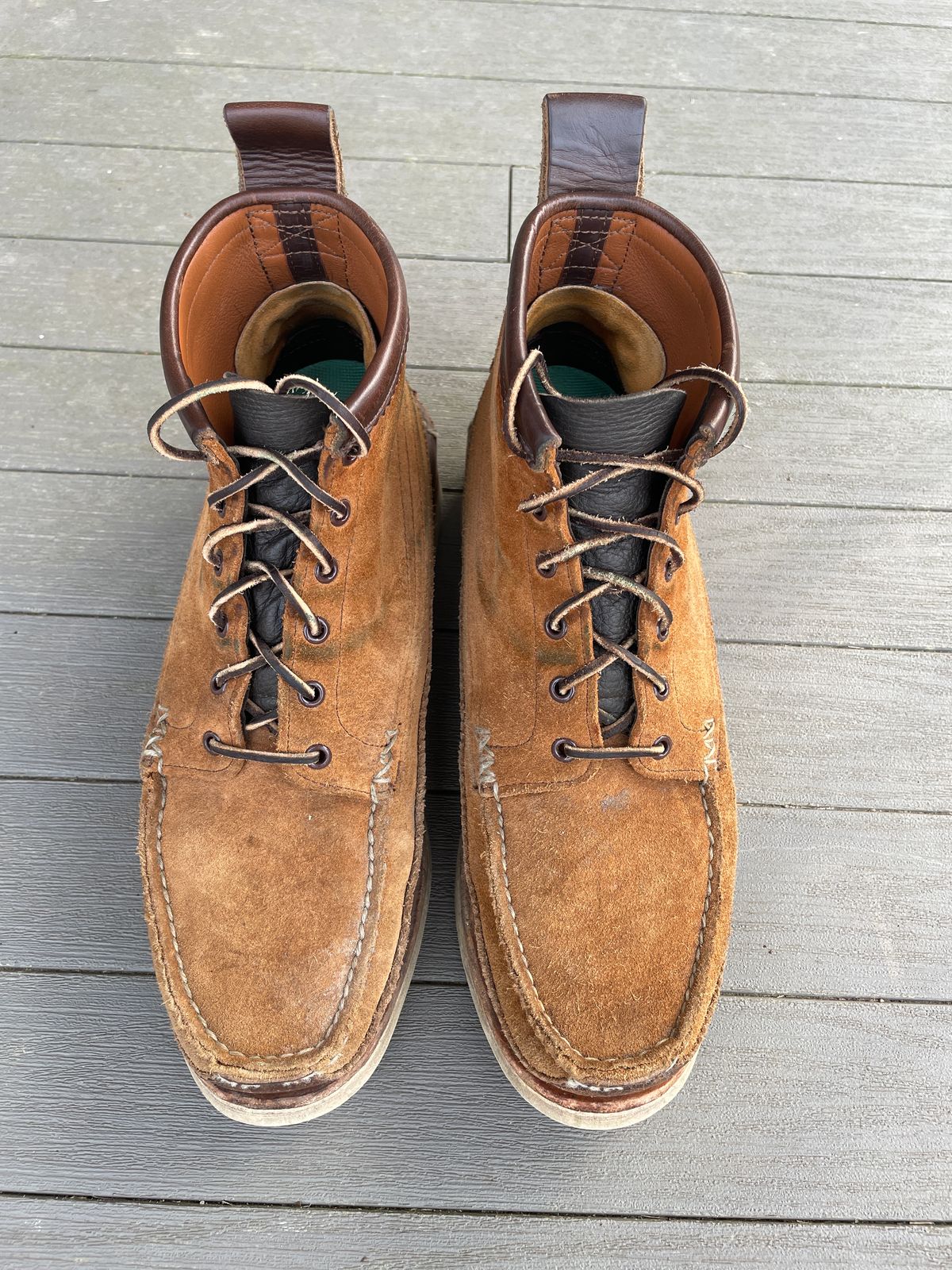 Photo by greenhead on March 1, 2023 of the Yuketen Maine Guide 6 Eye DB Boots in Horween Brown Chromexcel.