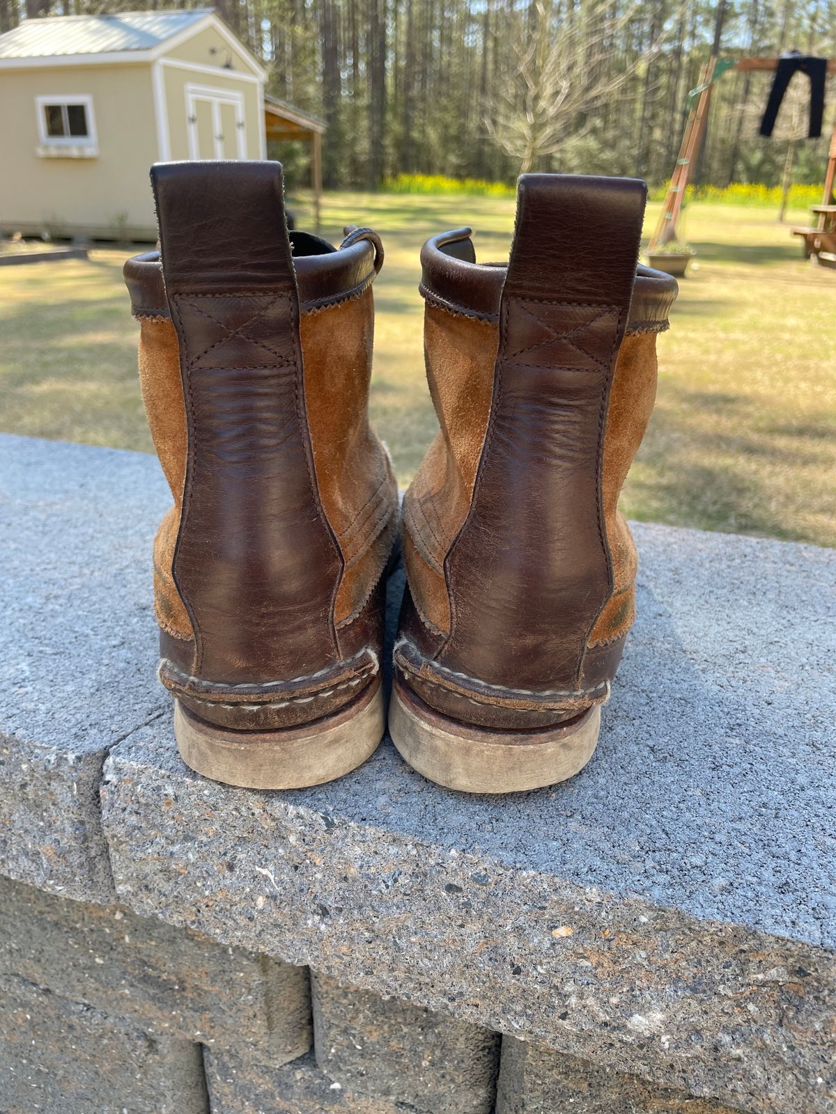 Photo by greenhead on April 4, 2023 of the Yuketen Maine Guide 6 Eye DB Boots in Horween Brown Chromexcel.