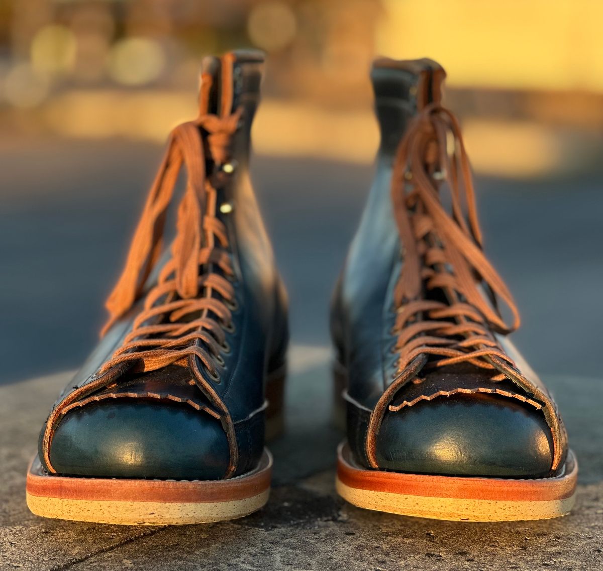Photo by lee.goodson on October 1, 2025 of the Role Club Lace to Toe in Horween Navy Chromexcel.