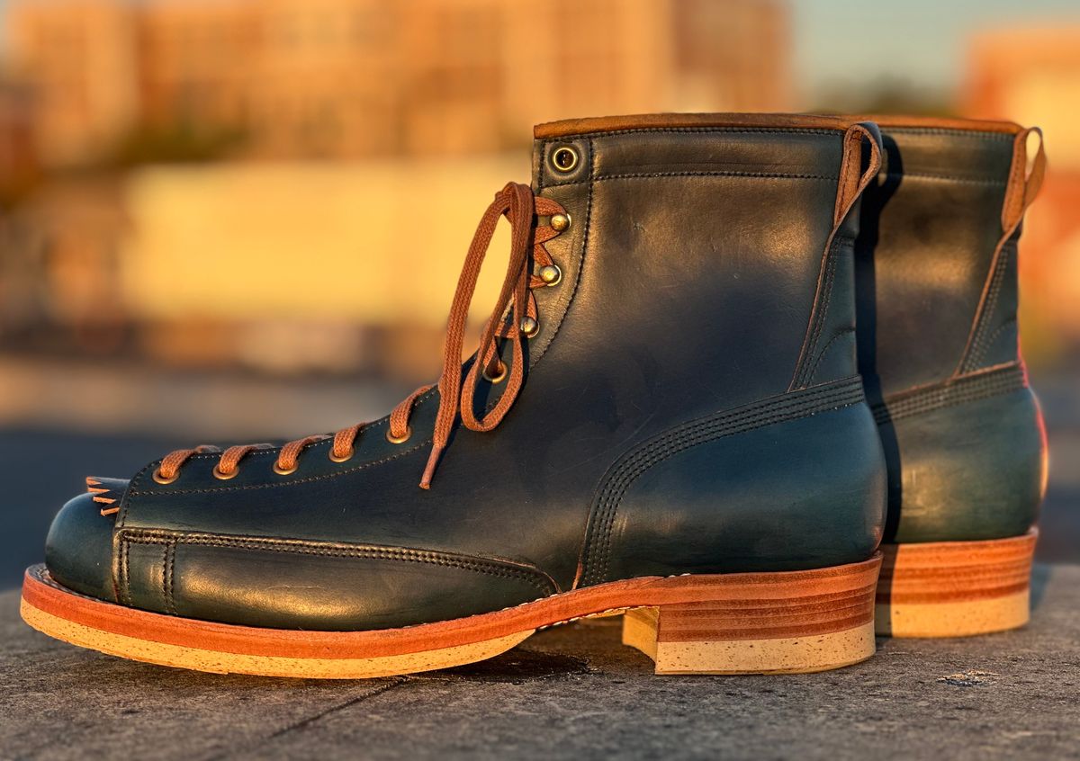 Photo by lee.goodson on October 1, 2025 of the Role Club Lace to Toe in Horween Navy Chromexcel.