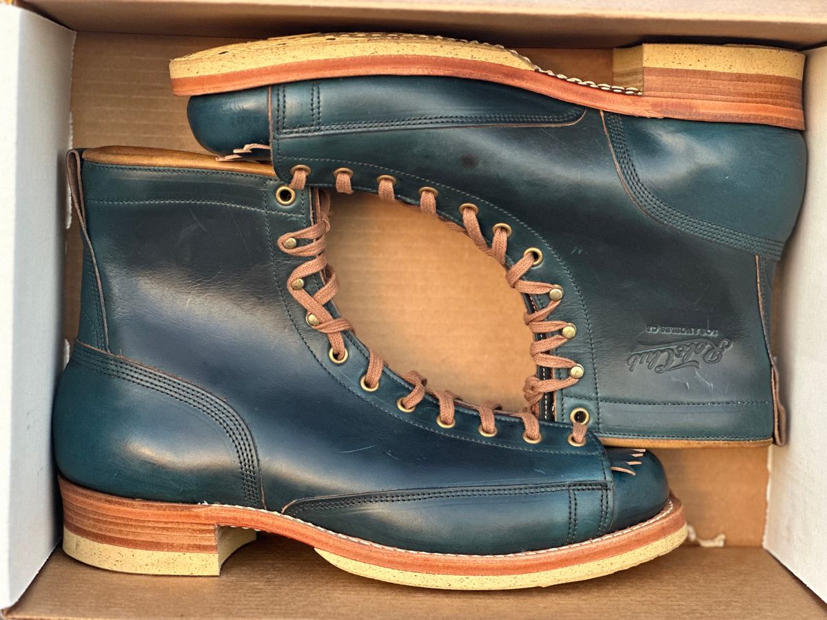 Photo by lee.goodson on October 1, 2025 of the Role Club Lace to Toe in Horween Navy Chromexcel.
