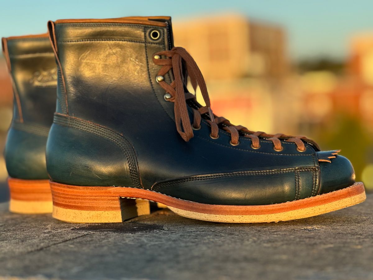Photo by lee.goodson on October 1, 2025 of the Role Club Lace to Toe in Horween Navy Chromexcel.