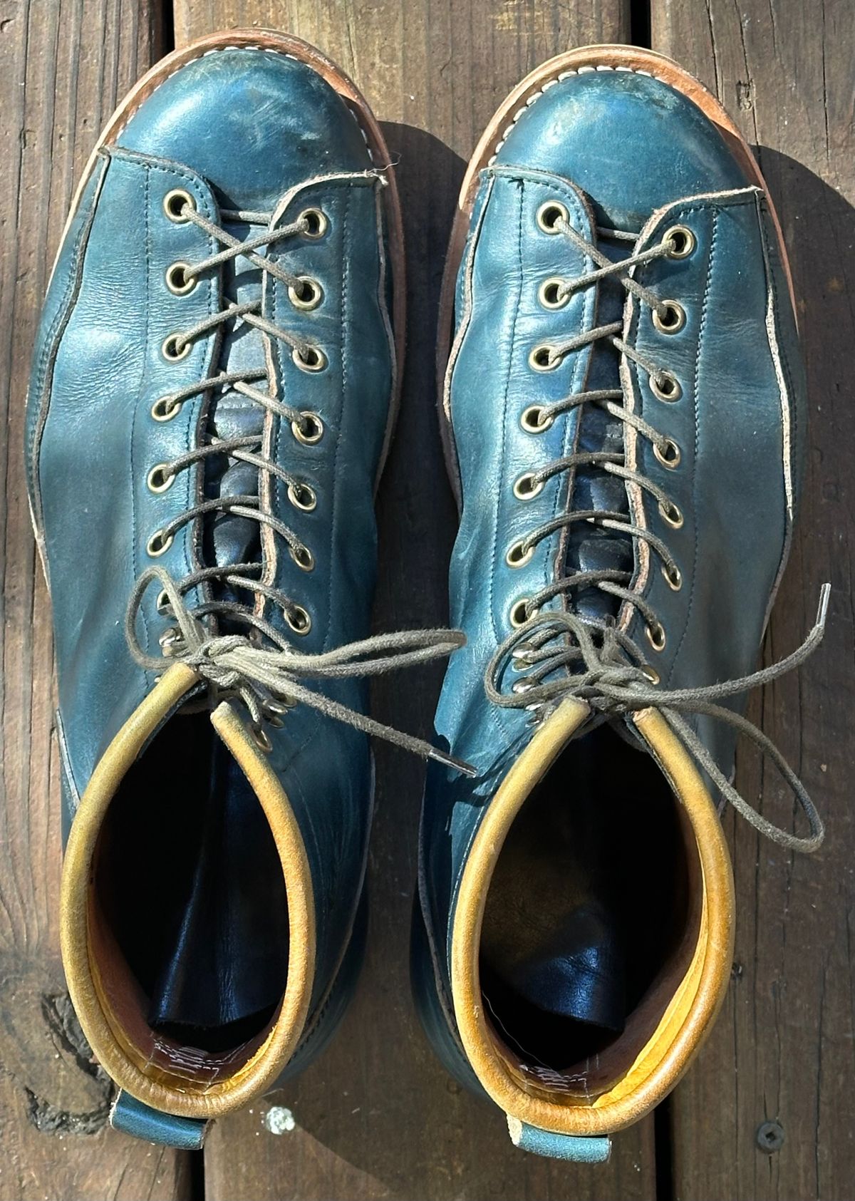 Photo by lee.goodson on November 4, 2025 of the Role Club Lace to Toe in Horween Navy Chromexcel.