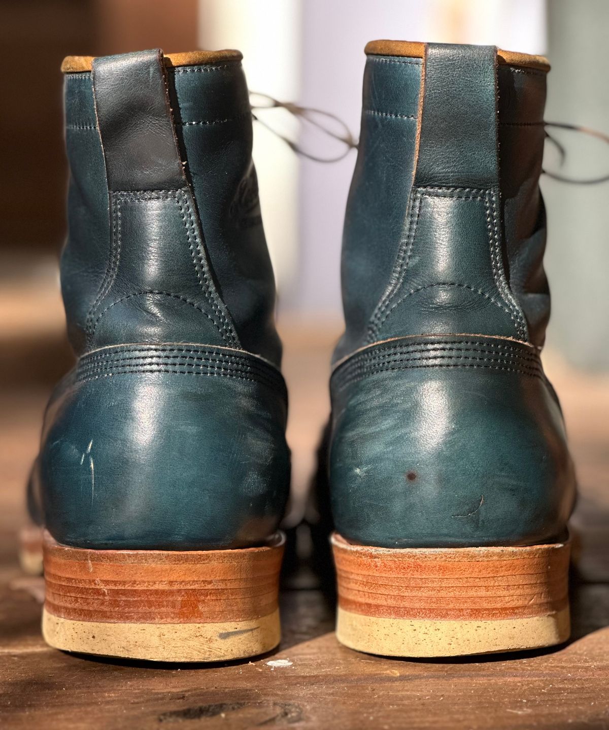 Photo by lee.goodson on November 4, 2025 of the Role Club Lace to Toe in Horween Navy Chromexcel.