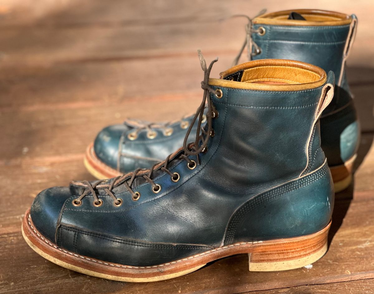 Photo by lee.goodson on November 4, 2025 of the Role Club Lace to Toe in Horween Navy Chromexcel.