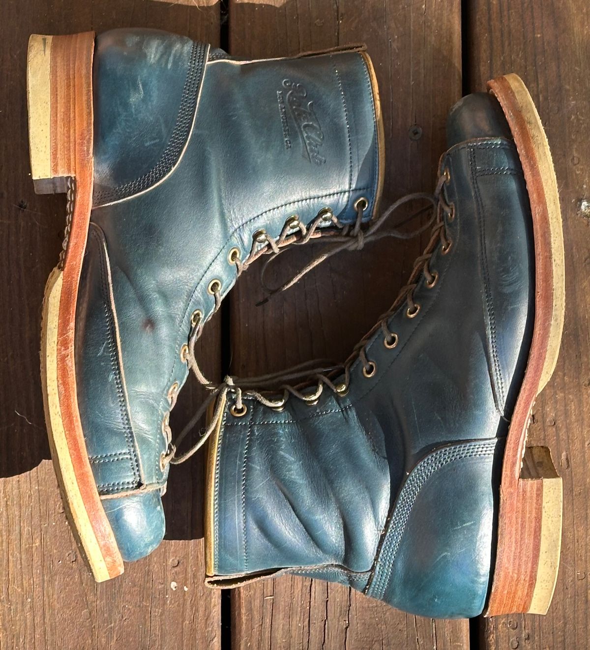 Photo by lee.goodson on November 4, 2025 of the Role Club Lace to Toe in Horween Navy Chromexcel.