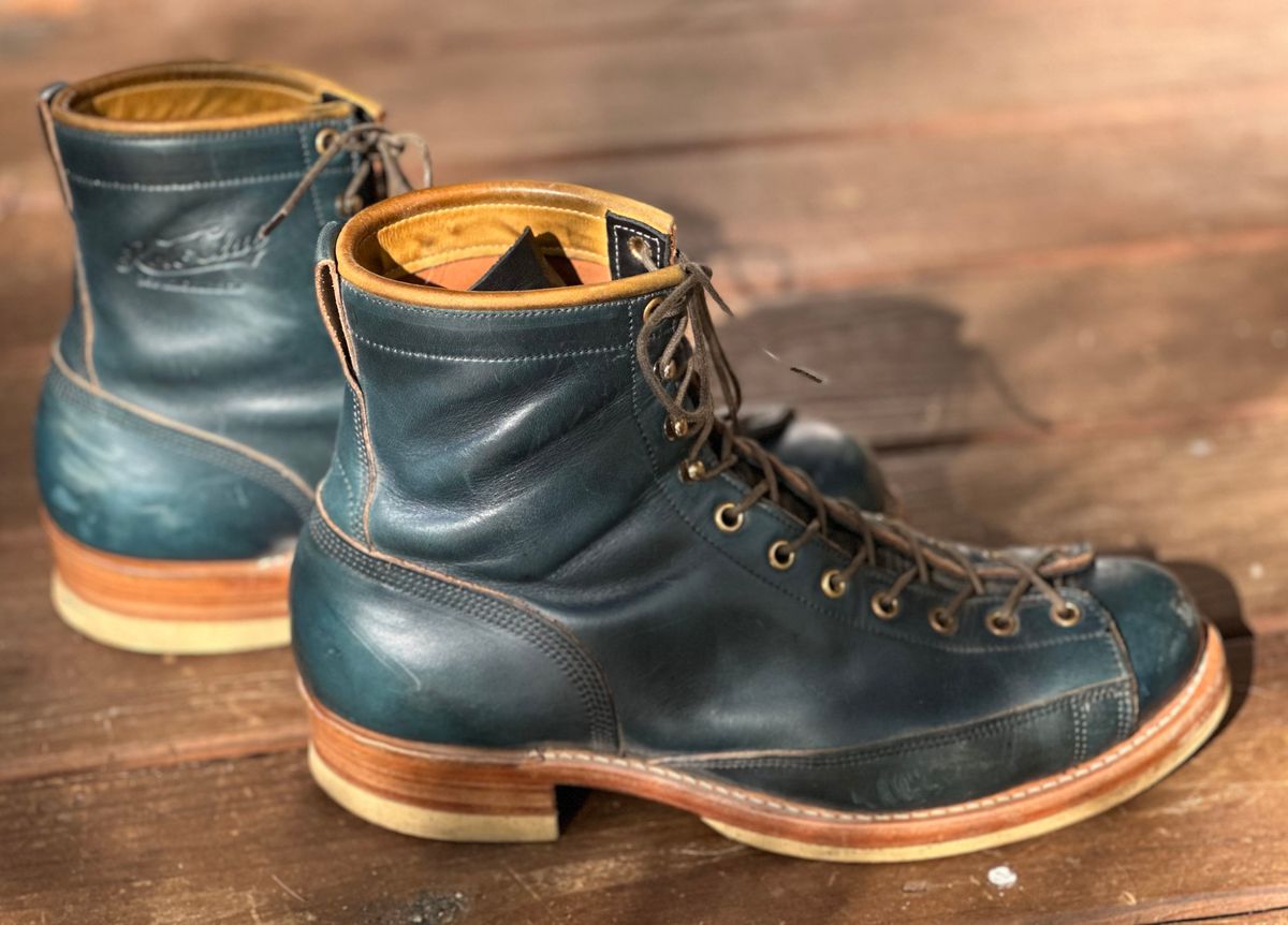 Photo by lee.goodson on November 4, 2025 of the Role Club Lace to Toe in Horween Navy Chromexcel.