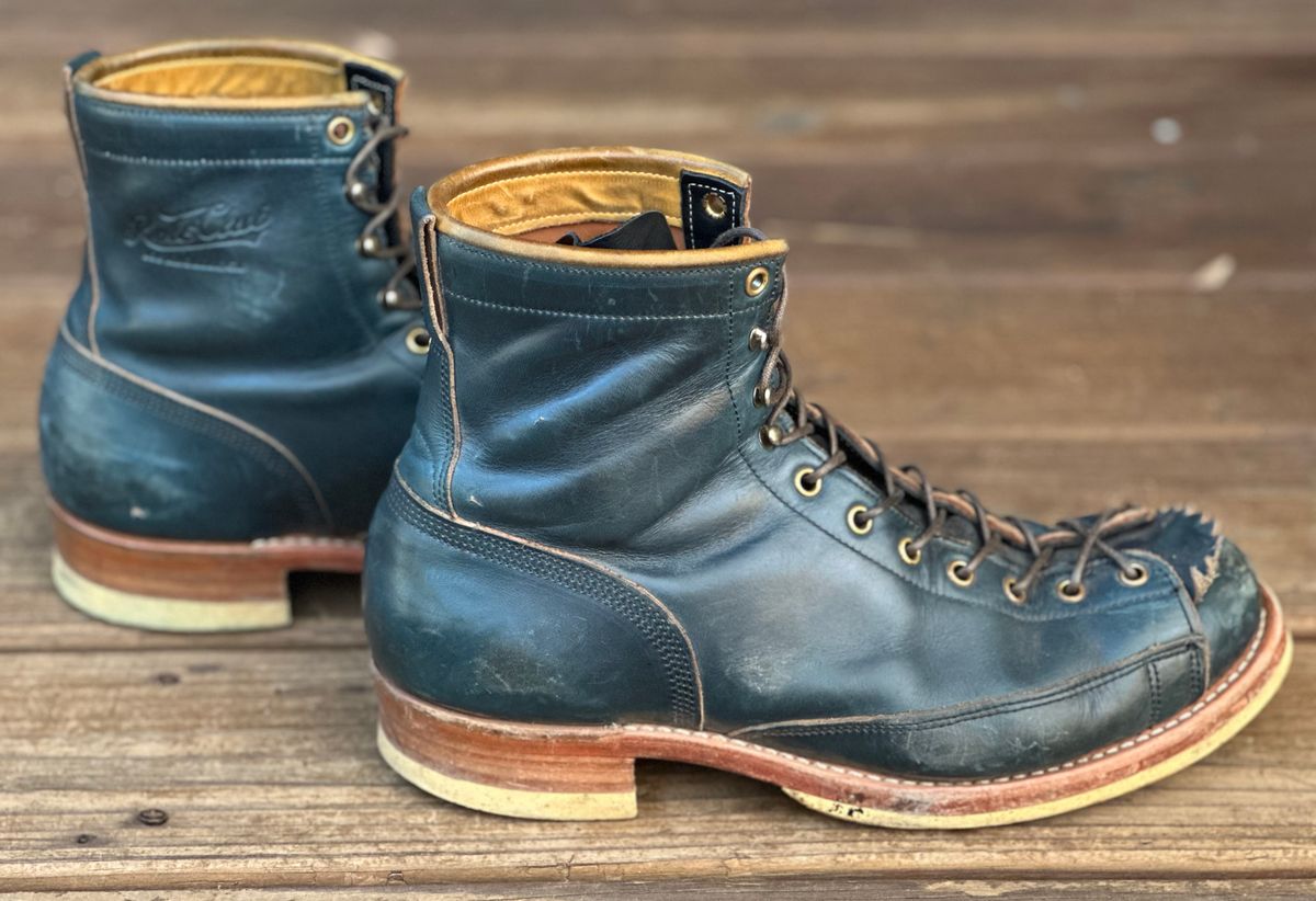Photo by lee.goodson on January 1, 2026 of the Role Club Lace to Toe in Horween Navy Chromexcel.