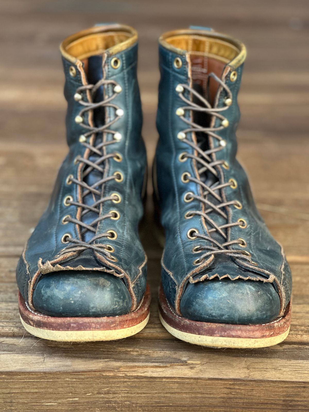 Photo by lee.goodson on January 27, 2026 of the Role Club Lace to Toe in Horween Navy Chromexcel.