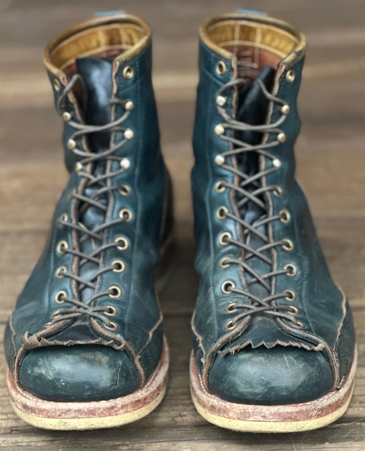 Photo by lee.goodson on March 1, 2026 of the Role Club Lace to Toe in Horween Navy Chromexcel.