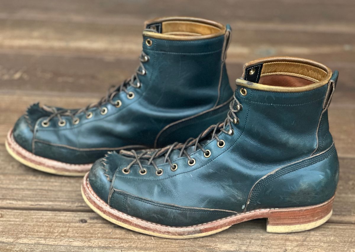 Photo by lee.goodson on March 1, 2026 of the Role Club Lace to Toe in Horween Navy Chromexcel.