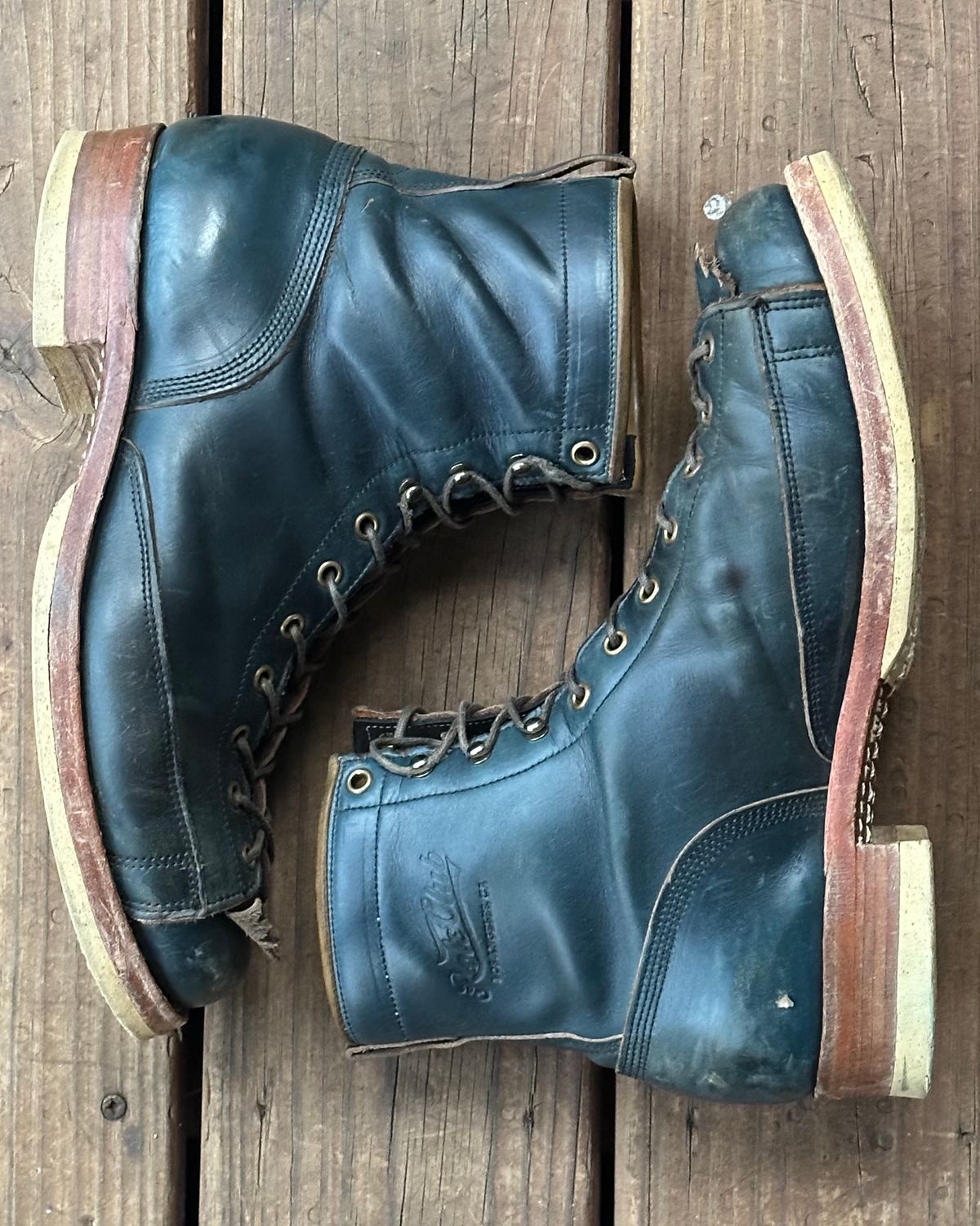 Photo by lee.goodson on March 1, 2026 of the Role Club Lace to Toe in Horween Navy Chromexcel.