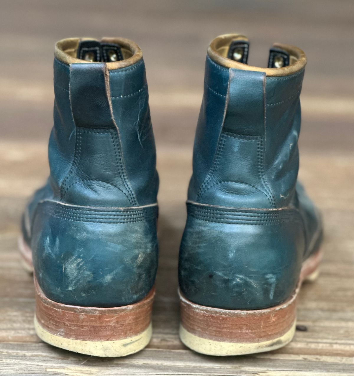 Photo by lee.goodson on March 31, 2026 of the Role Club Lace to Toe in Horween Navy Chromexcel.