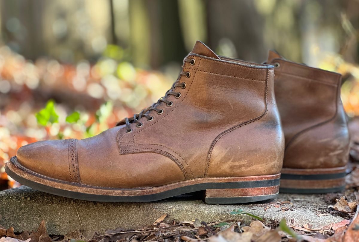 Photo by lee.goodson on December 2, 2023 of the Viberg Service Boot in Horween Natural Chromexcel.